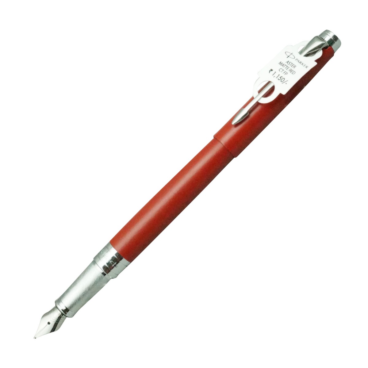Parker Aster Model: 16278 Matte Red Color Body with Silver  Clip Fountain Pen