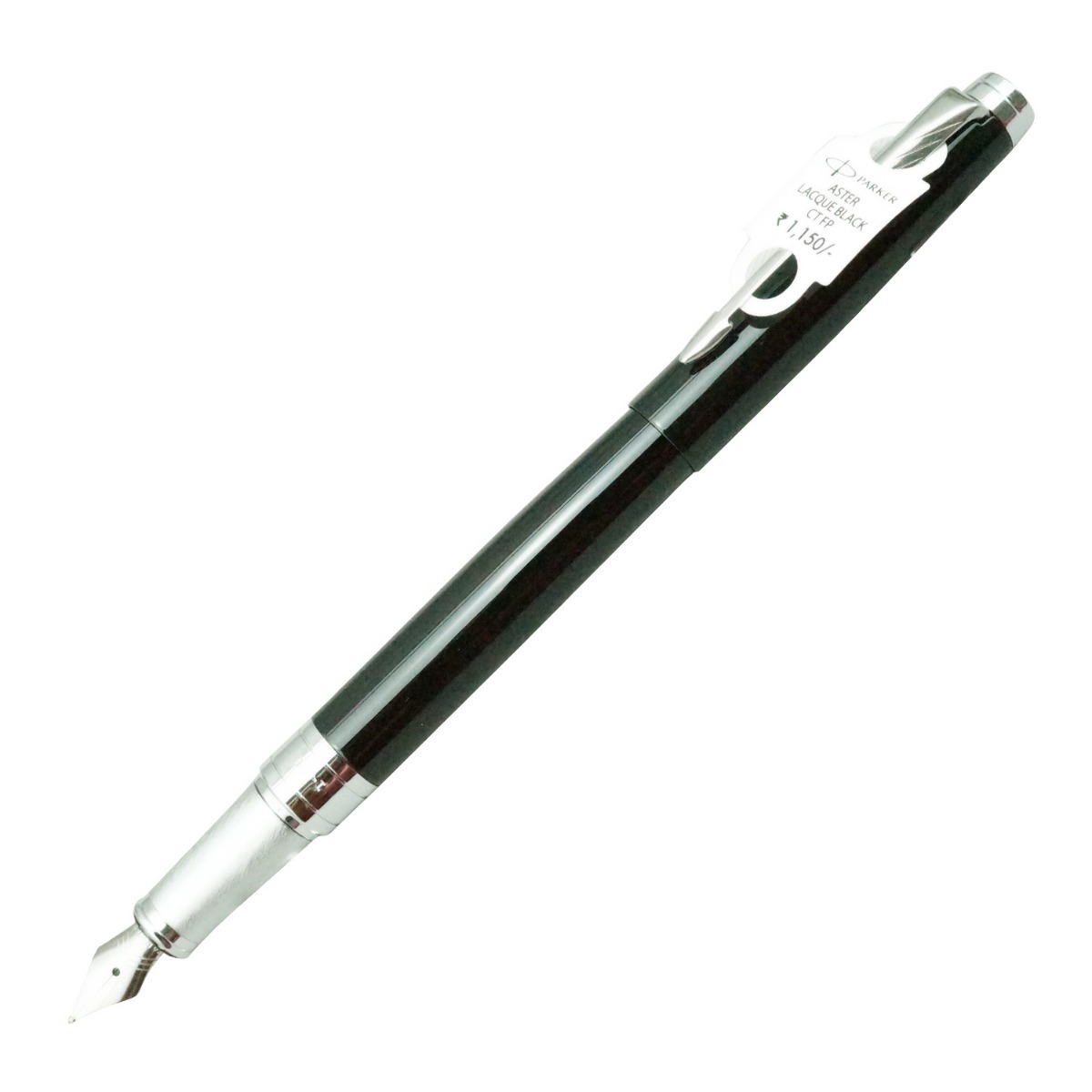 Parker Aster Model: 16280 Lacque Black Color Body with Silver  Clip Fountain Pen