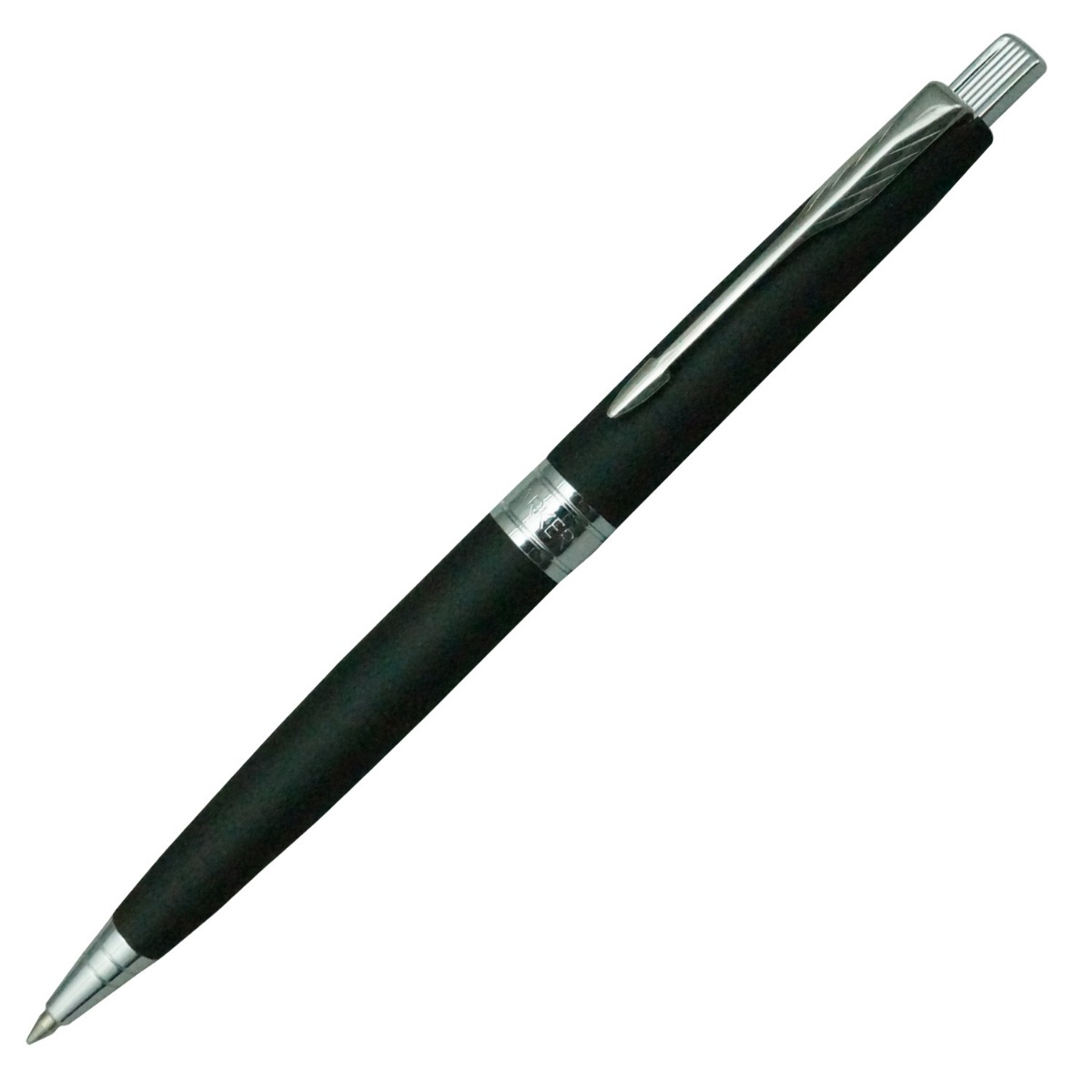Parker Aster Model: 16286 Matte Black Color Body With Silver Clip Click Type Ball Pen - Gift With Card Holder