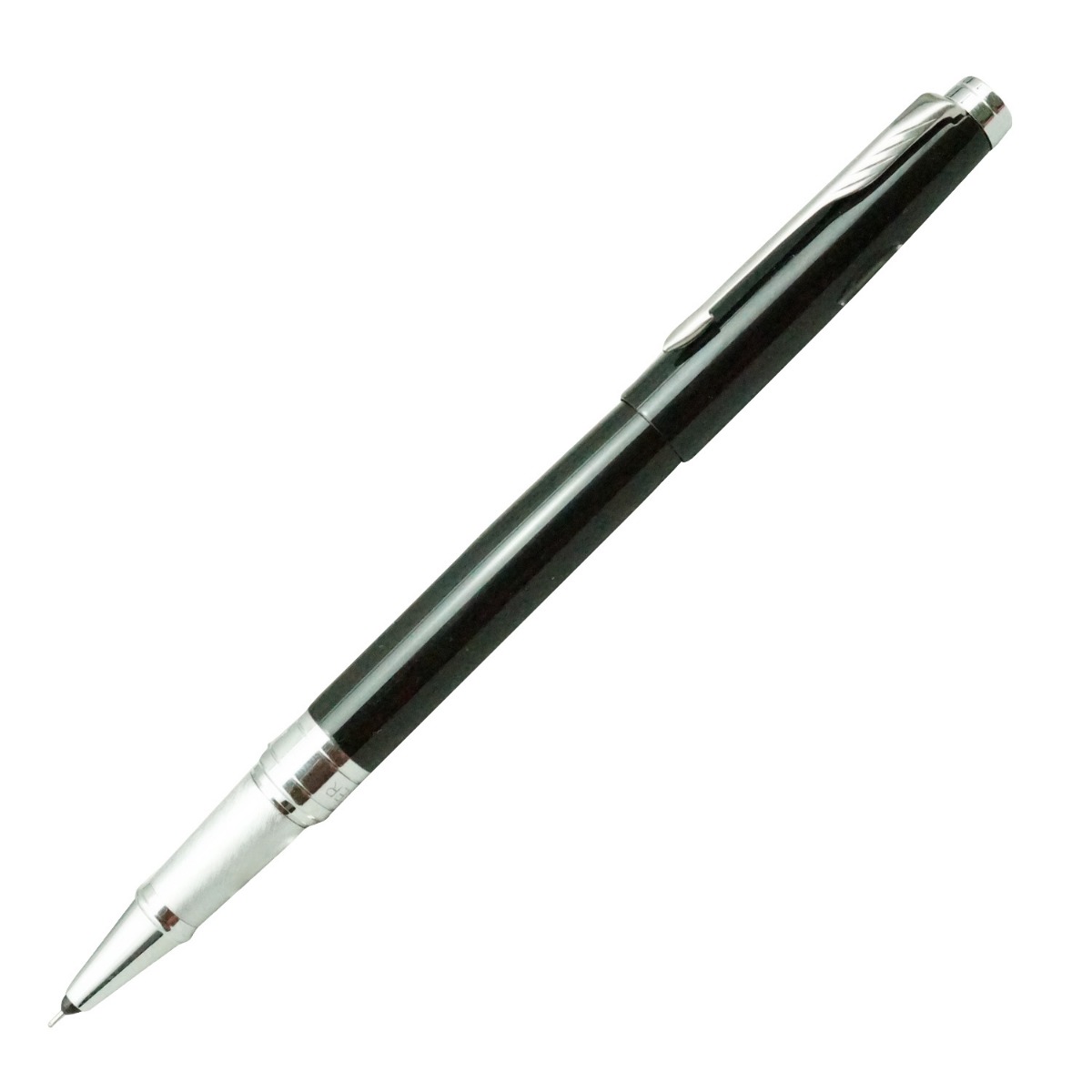 Parker Aster Model: 16287 Lacque Black Color Body with Silver  Clip Roller Ball Pen -  Gift With Card Holder