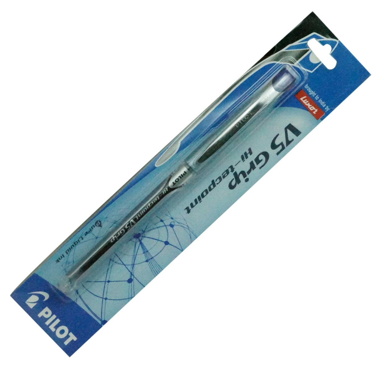 Pilot  Luxor  V7 Grip Hi-Tecpoint Model:16289 Blue Color Body With 0.5mm Tip Smooth Writing Gel Pen