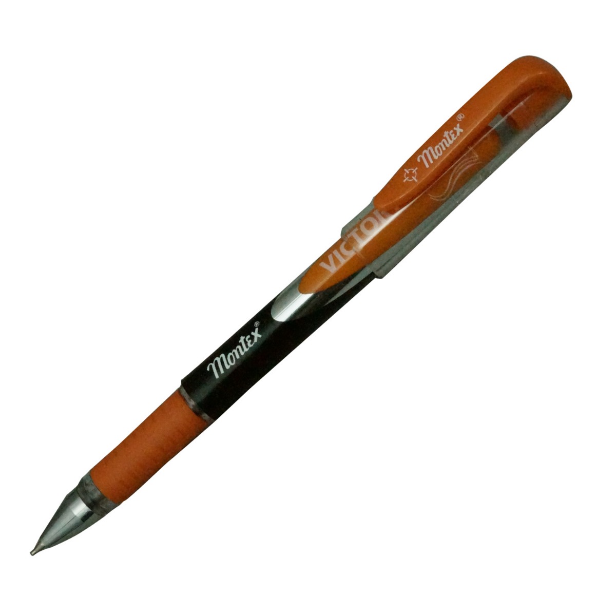 Montex Victory Model:16292 Orange Color Body With Blue Writing Cap Type Ball Pen
