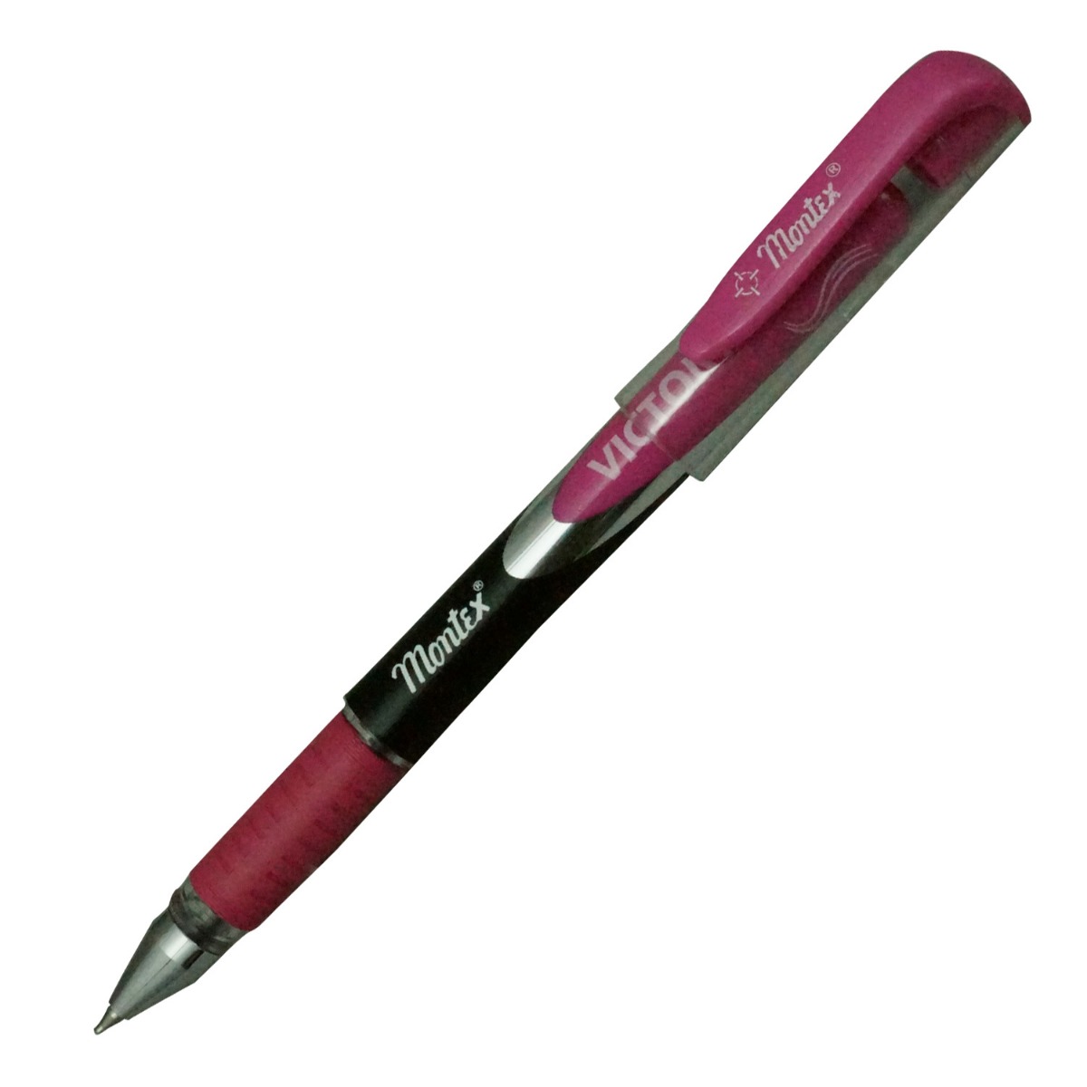 Montex Victory Model:16295 Pink Color Body With Blue Writing Cap Type Ball Pen