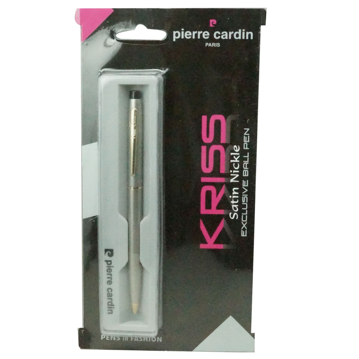Pierre Cardin Kriss Model:16313 Slim Silver  Color Body With Gold Clip Fine Tip Twist Type Ball Pen