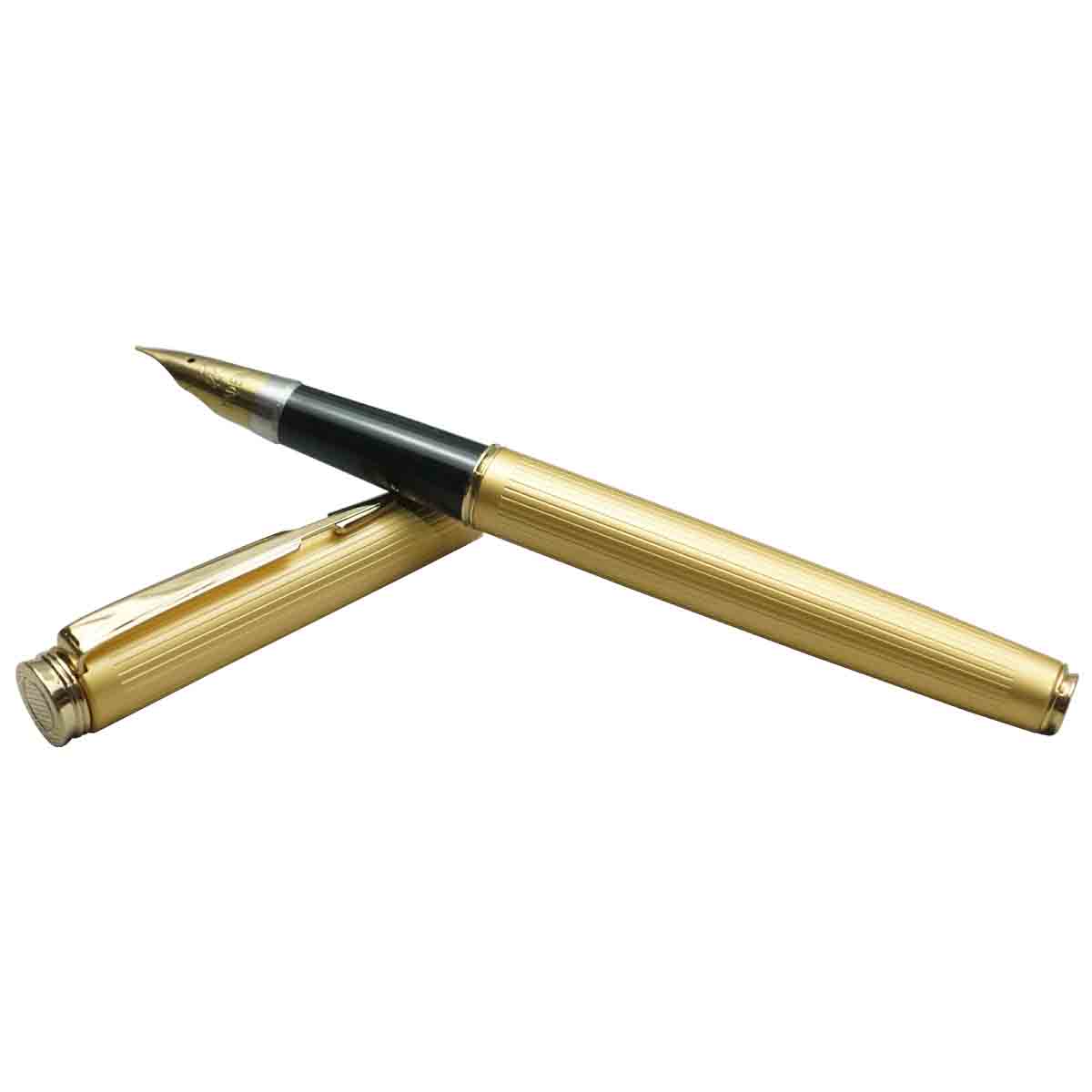 Wingsung 234   Model:16359  Full Gold   Color Lines Design  Body   Fountain Pen