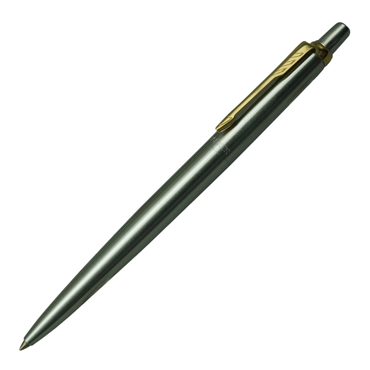 Parker  Jotter   Model:16374  Silver Stainless  Body  With Gold  Click Type Ball Pen