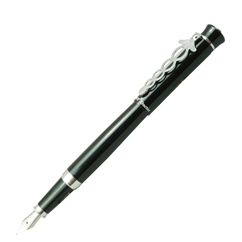 Oliver Doctor Model:16398 Glossy Black Color Body With Doctor Symbol Silver Clip Fountain Pen