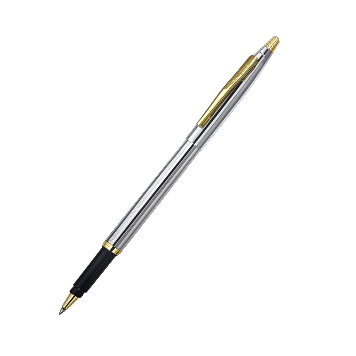 Pierrecardin Kriss White Gold  Model:16878 Slim Full Silver Color Body With Gold Clip Roller Ball Pen