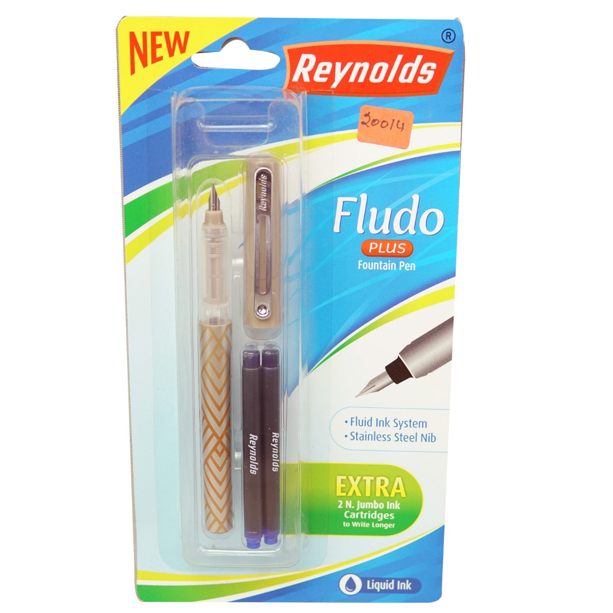 Reynolds Fludo Model16942 Gold Designed Color Body With 2 Catridge