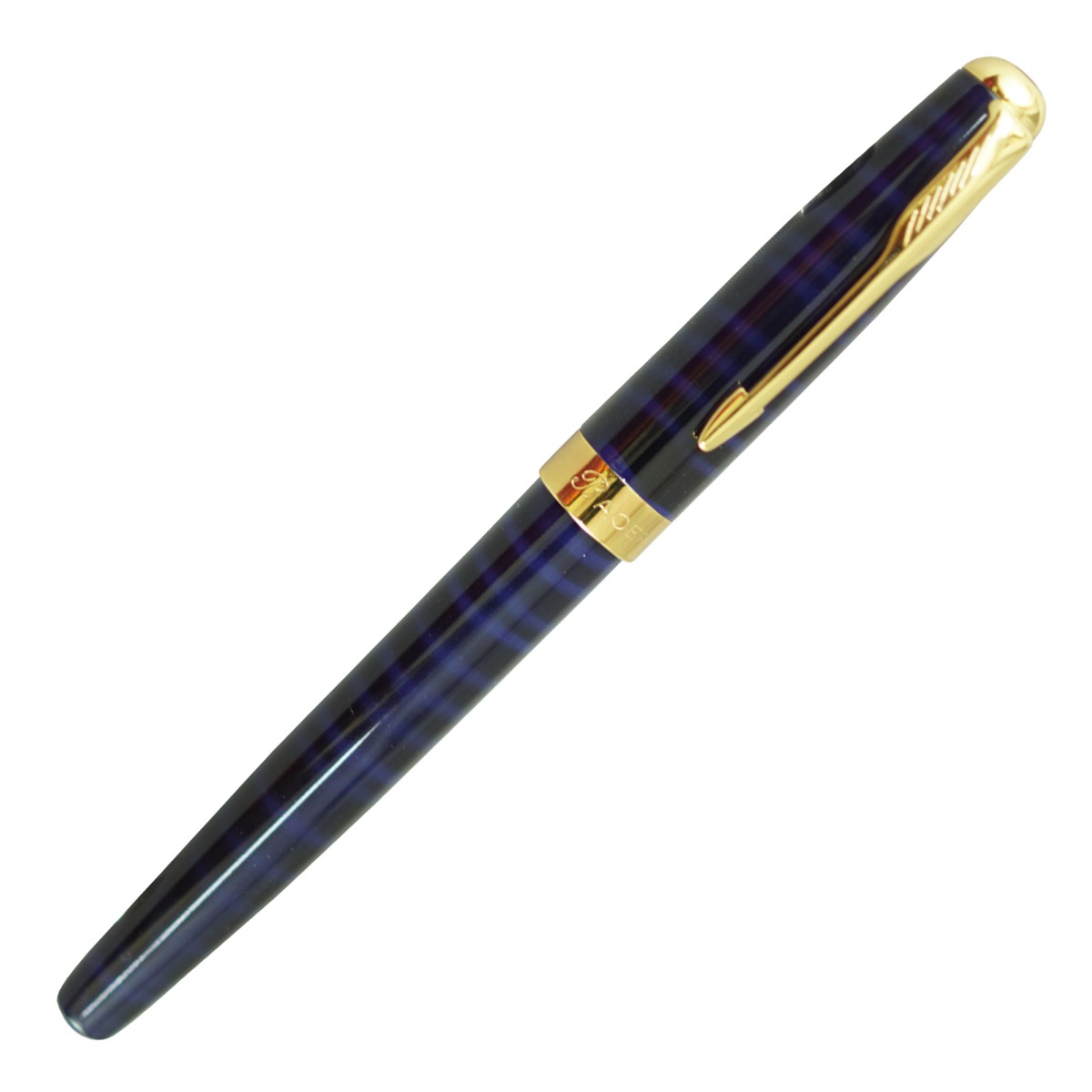 Baoer 388 Model No: 17053 Blue Color Design Body With Gold Clip Roller Ball Pen