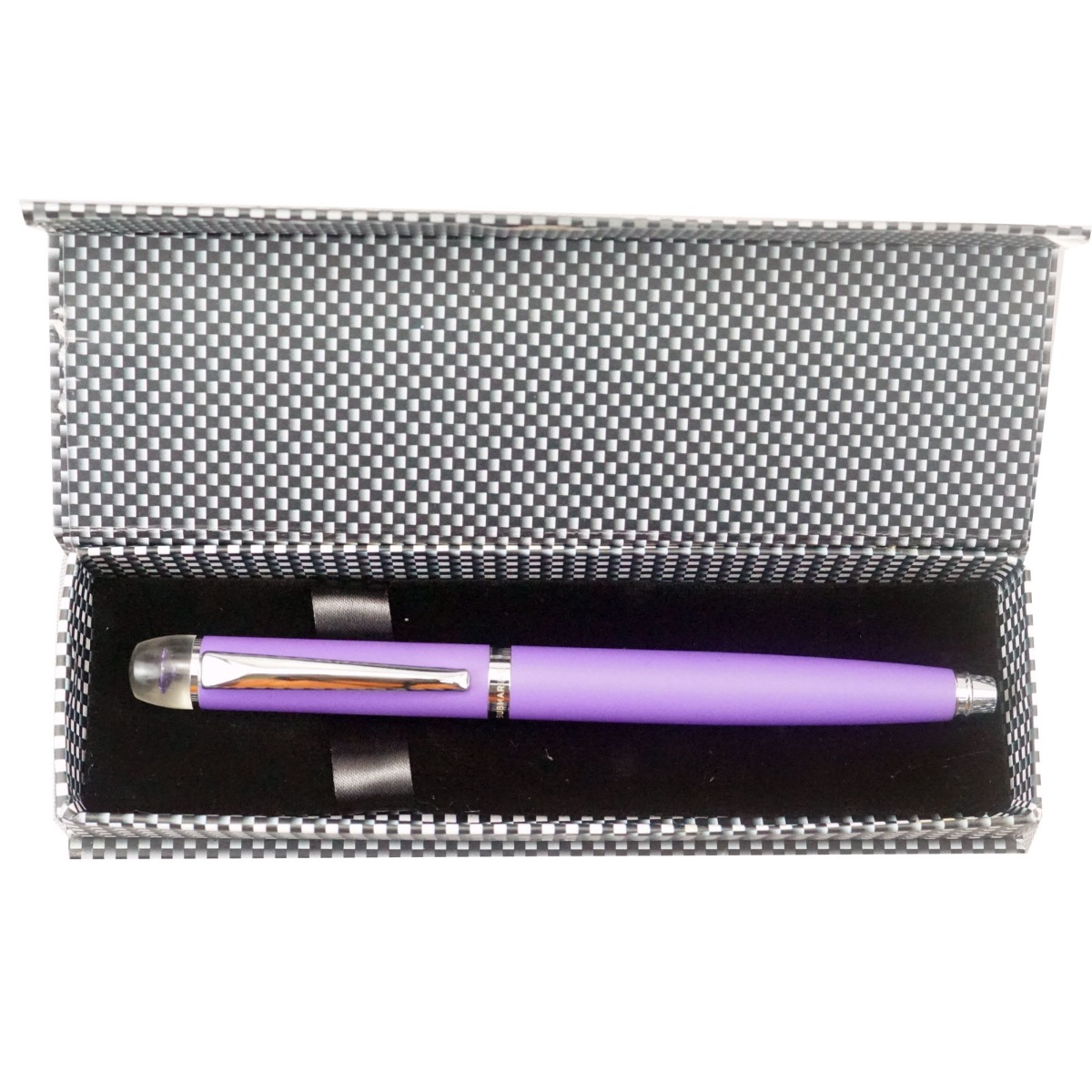 Submarine 1056 Model : 17399 Purpule Color Body With Silver Clip  Stone On  Top And Cap Type Roller Ball Pen 