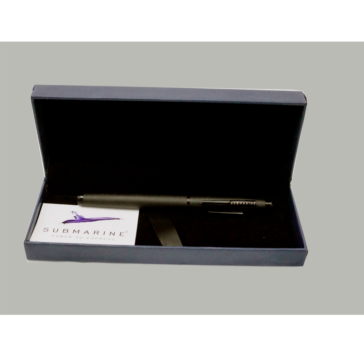 Submarine 1014 Model:17604 Mat Finish Black Color Body With  Stone On Top  Fine TipRoller Ball Pen