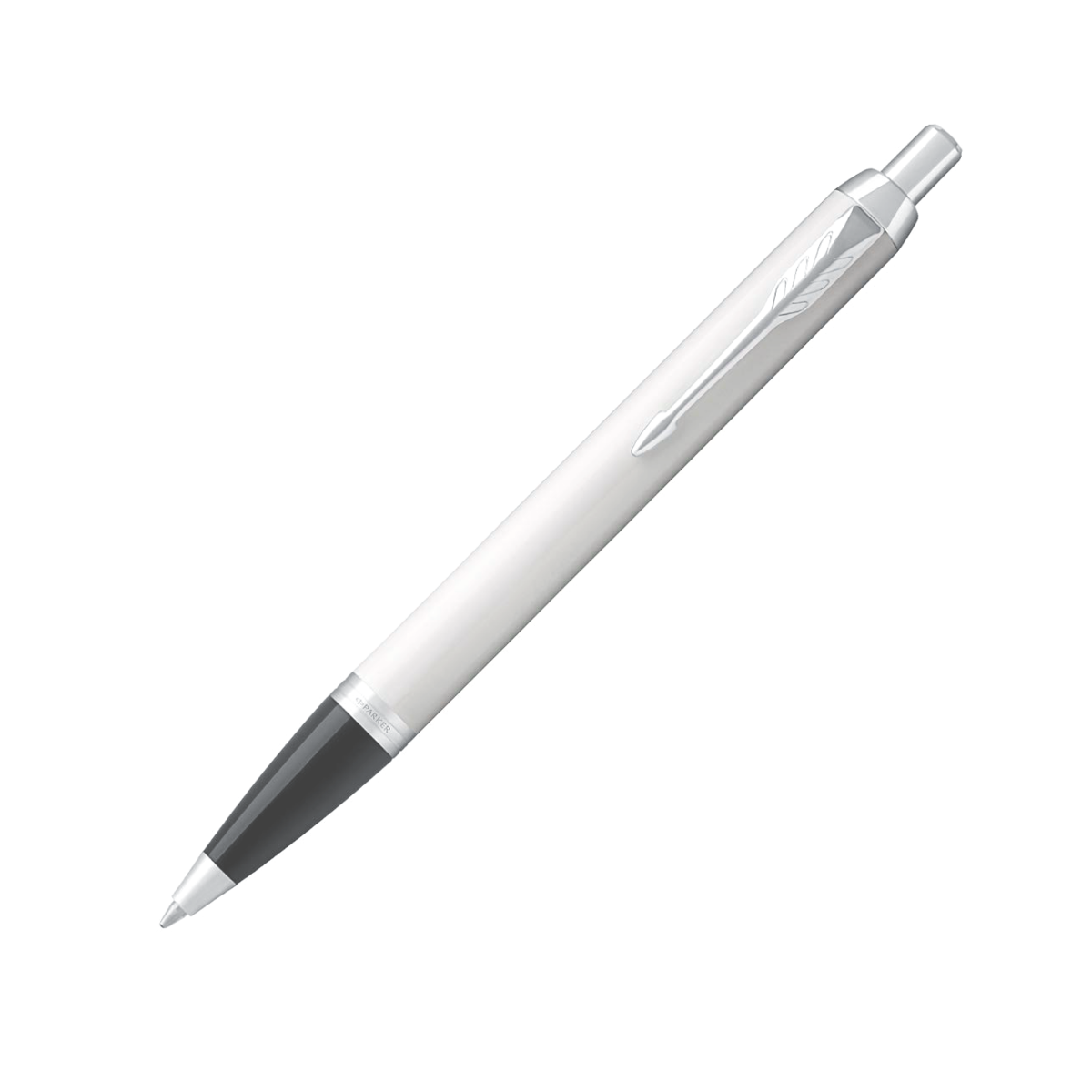 Parker Model : 17682  IM White Color Body With Silver Color Clip Medium Tip Click Type Ball Pen 