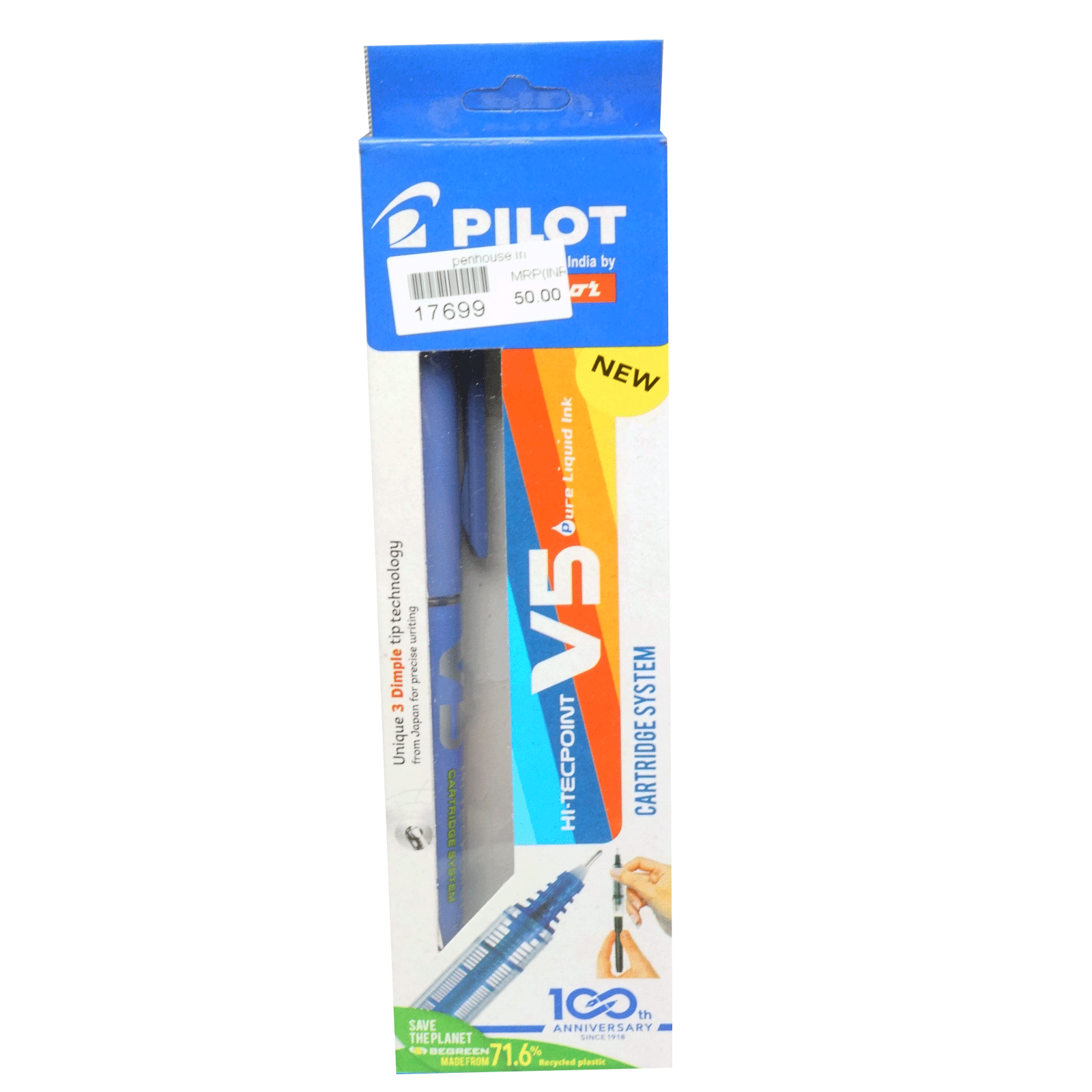 Pilot V5 Model : 17699  Blue Color Body With Blue Writting  0.5 mm