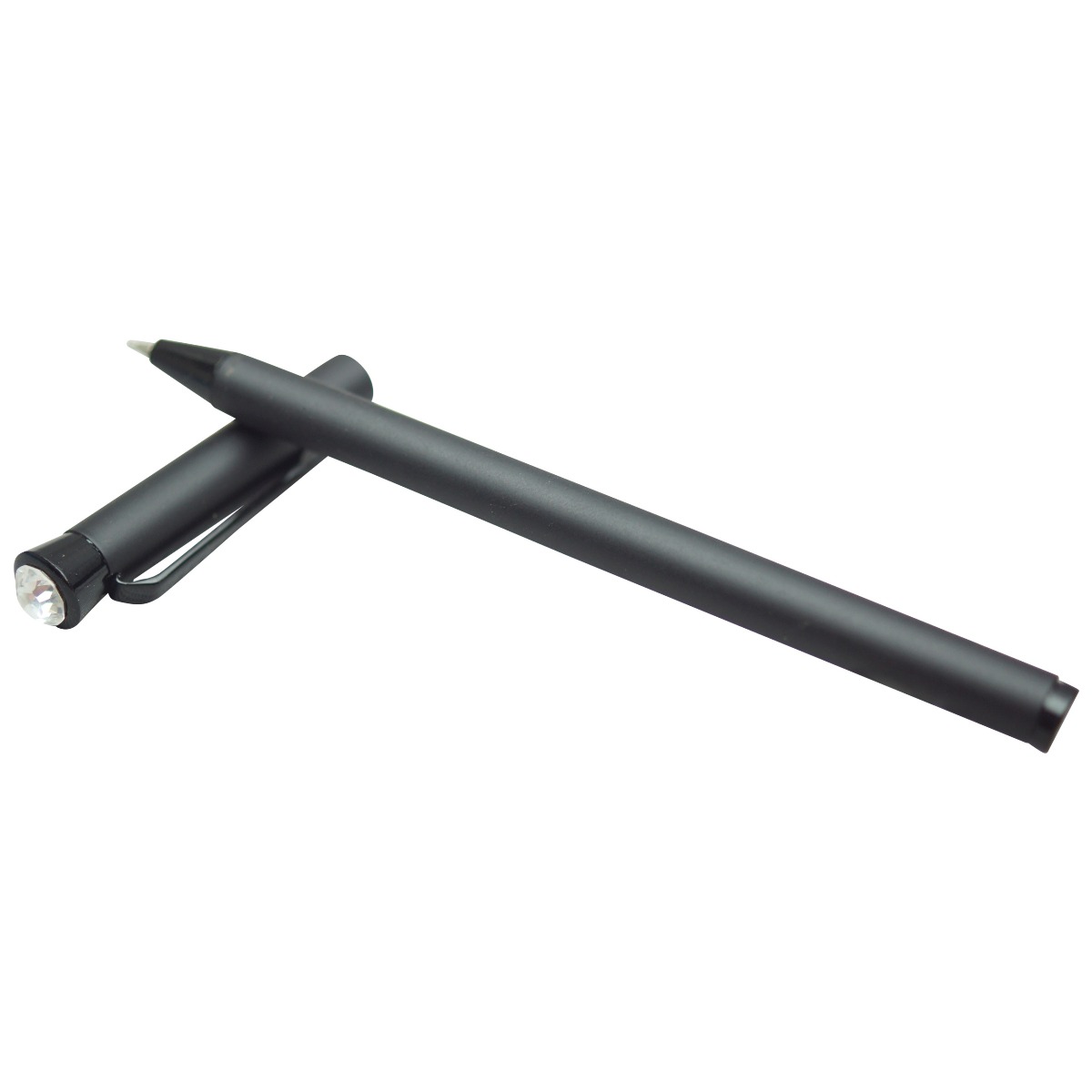 Penhouse Model:17715 Slim Black Mat Finish Color Body with Magnetic Cap and Stone On Head Cap Type  Ball Pen