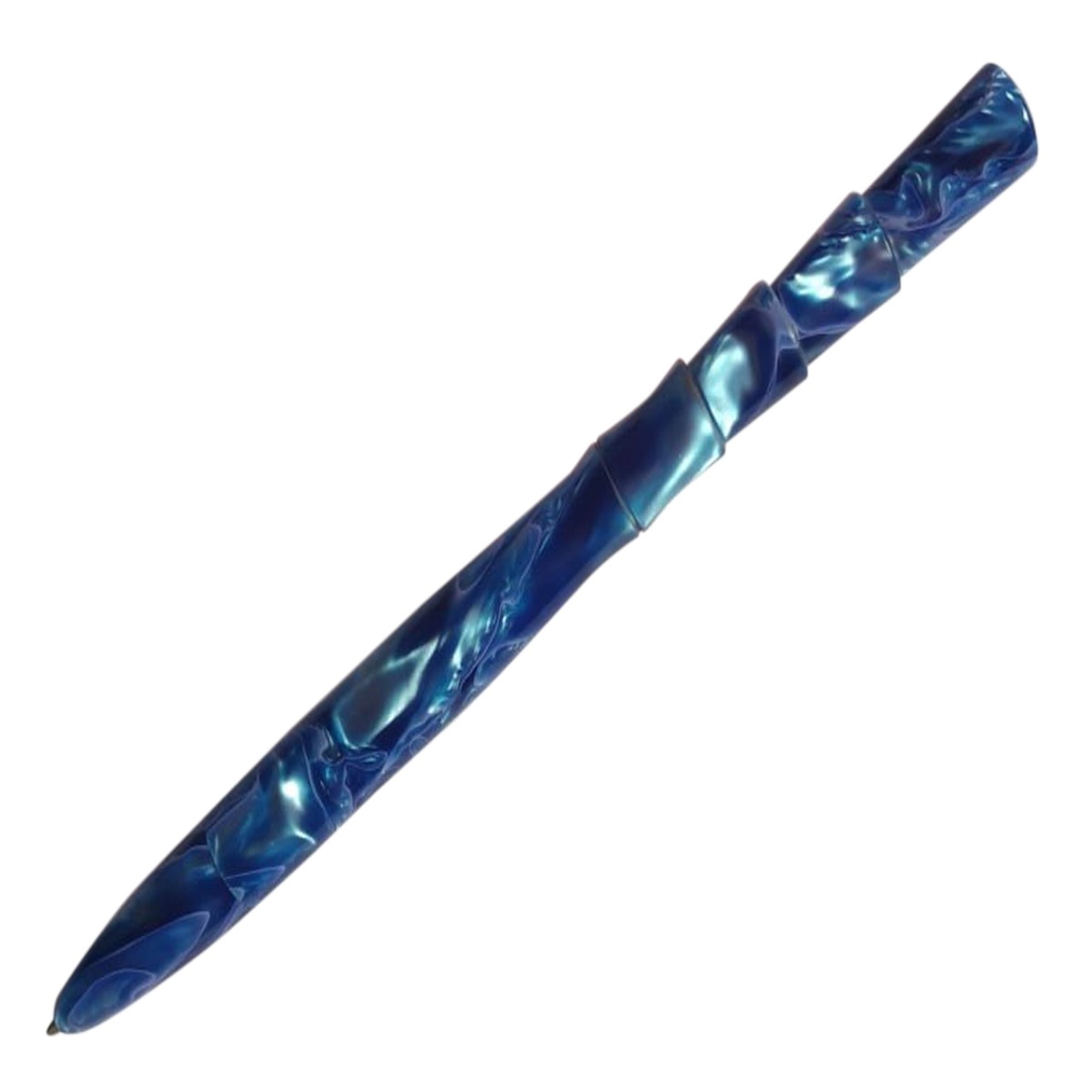 Handmade Ranga Pens Dark Blue and White Colored Flat  Pointed Ultra Smooth Flow Medium Tip Desktop Ball Pen Model.No 17834