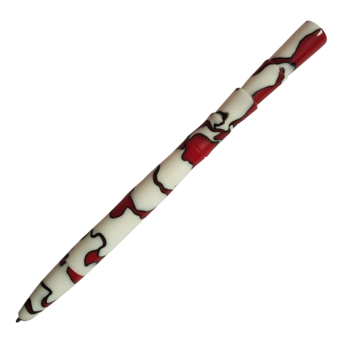 Handmade Ranga Pens White and Red Colored Flat  Pointed Ultra Smooth Flow Medium Tip Desktop Ball Pen Model.No 17837