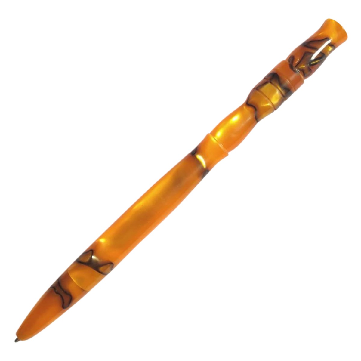 Handmade Ranga Pens Orange and Brown Colored Flat  Pointed Ultra Smooth Flow Medium Tip Desktop Ball Pen Model.No 17842
