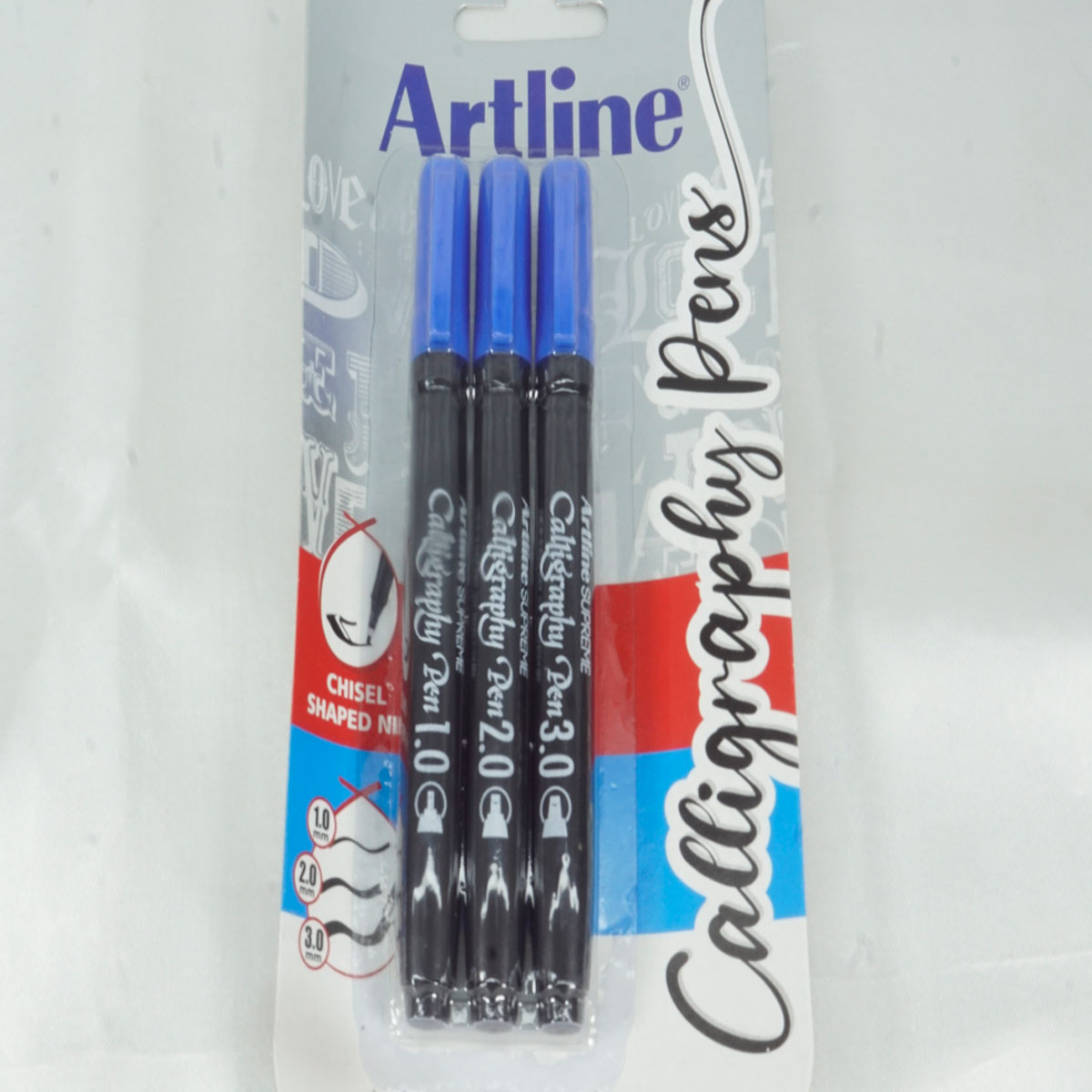 Artline Calligraphy Pen 3 nos Blue Color - 1.0 2.0 3.0 tips Model No: 18052