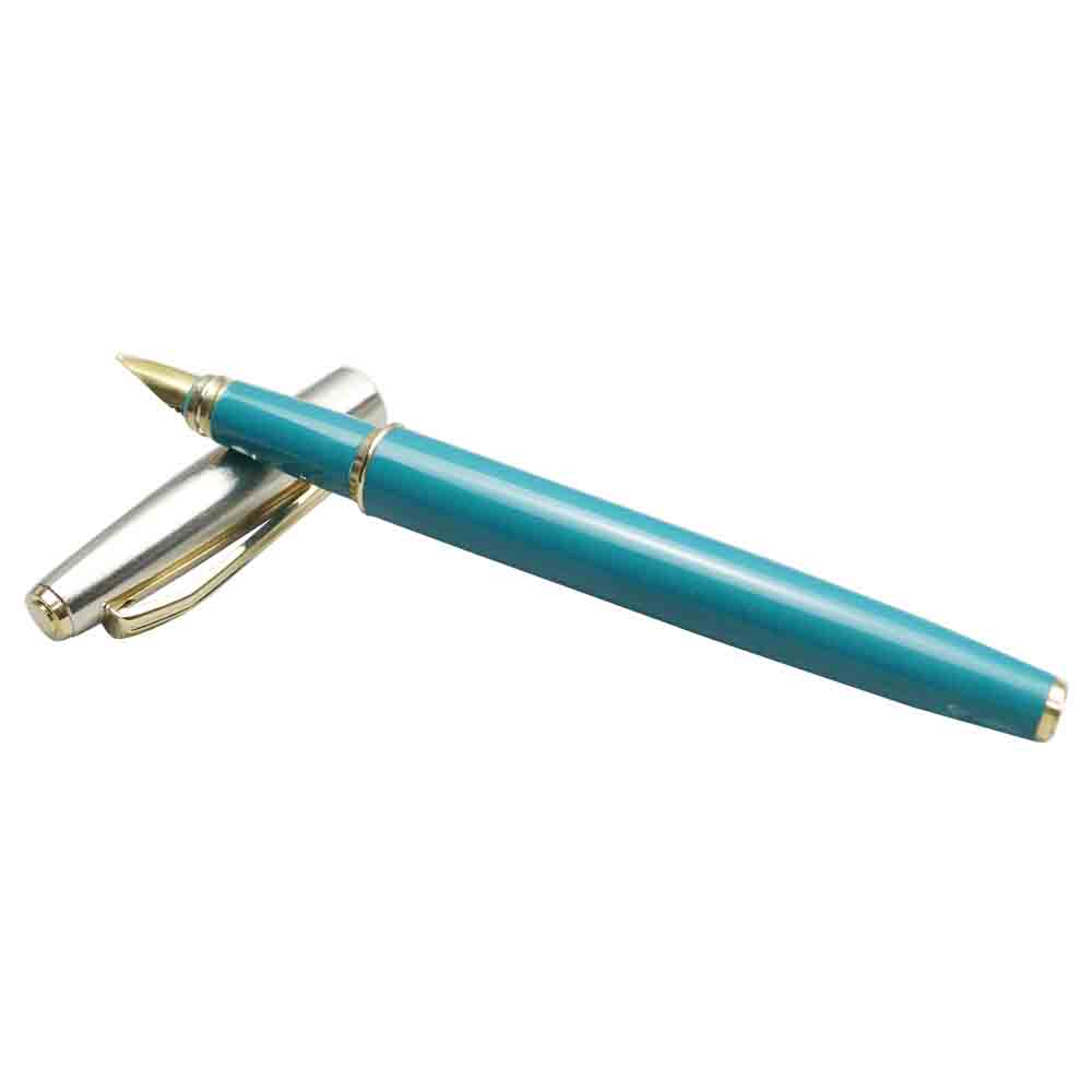 Gama No 13 -  Turquoise Blue Body  Silver Cap Fountain Pen Model: 18244