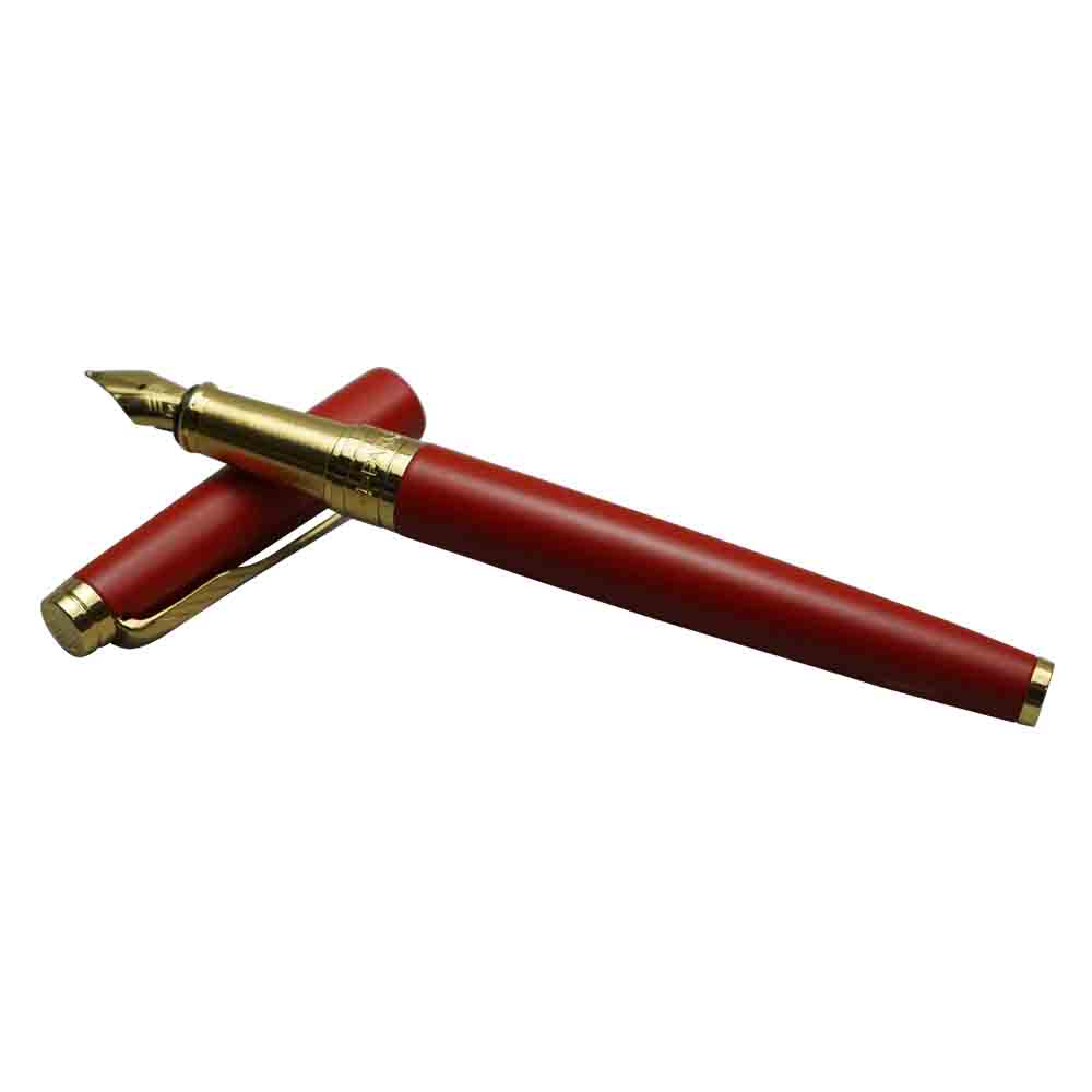 Parker Aster Red Color Body and Cap Gold Nib Fountain Pen Model 18421