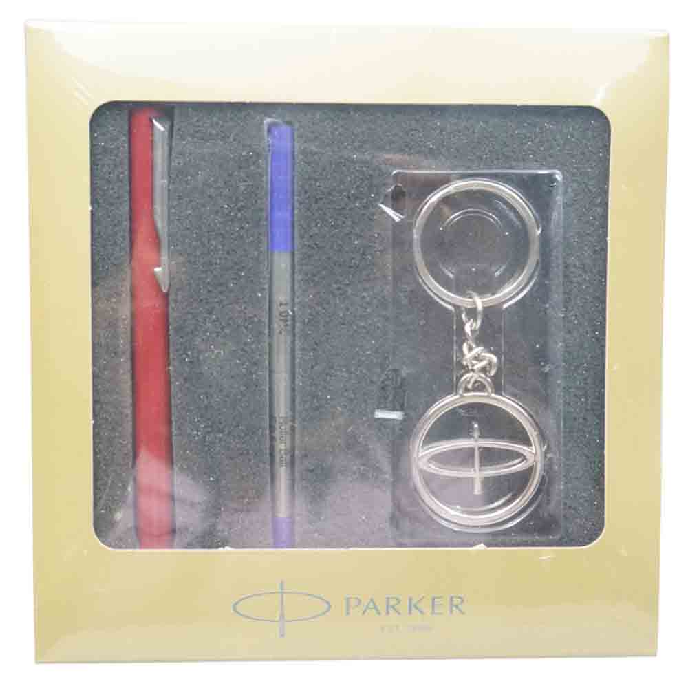 Parker - Vector - Red Color Roller Ball Pen and Keychain Set Model 18521