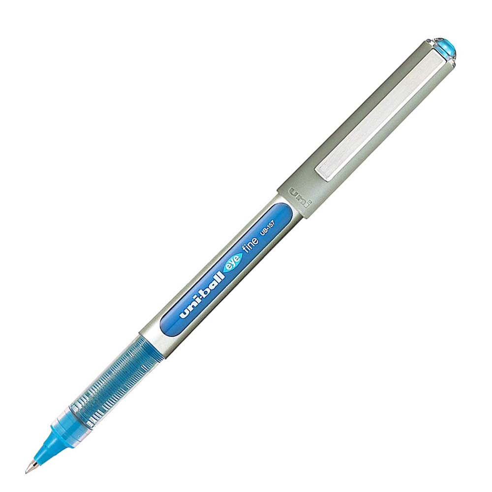Uniball UB-157 - Light Blue Roller Ball Pen  Model 18534