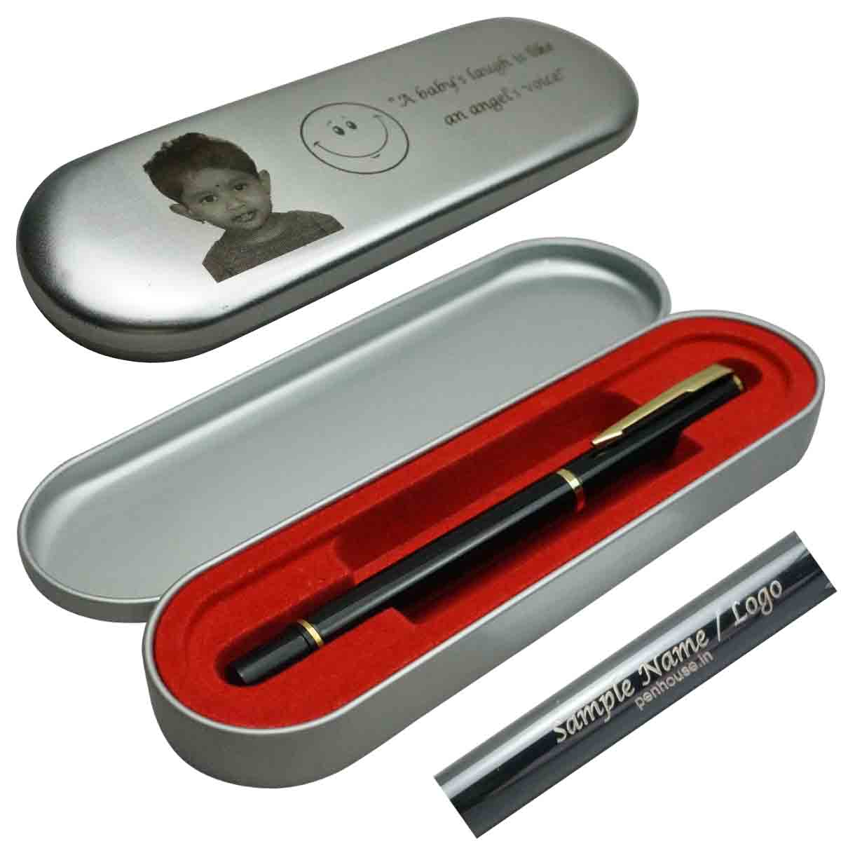 penhouse_M9B - Black Roller Ball Pen with customization Model 18593