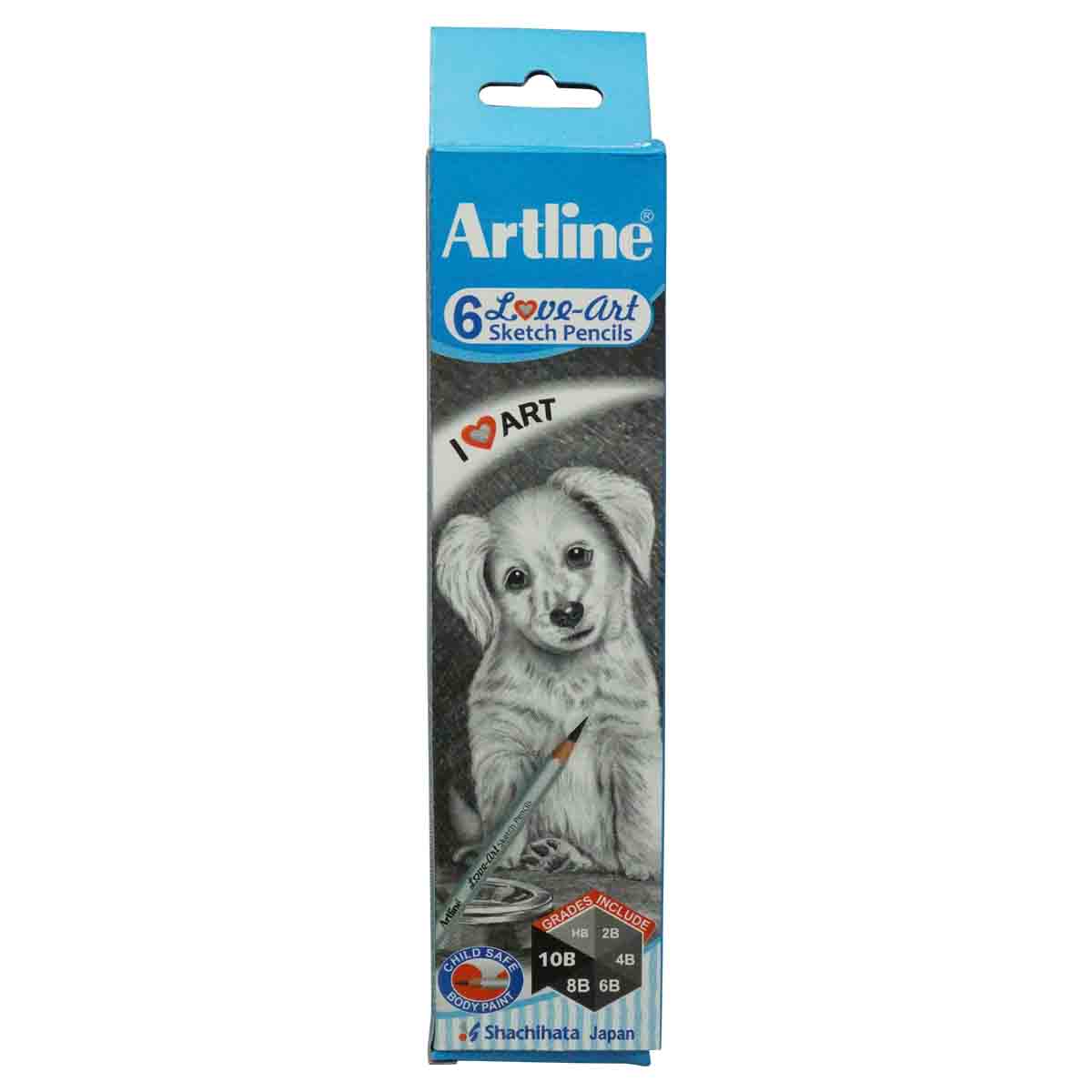 Artline Art Pencil - 6 Unit Pencil from HB 2B 4B 6B 8B 10B Model 18634