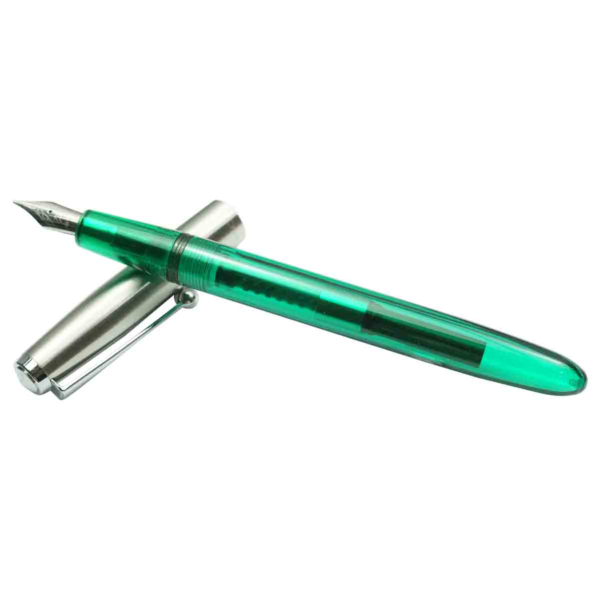 Jinhao 51A - Green Transparent Body Silver Cap Fountain Pen Model 18819