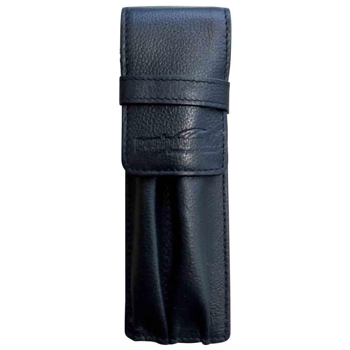 Two Pen Premium Leather Pen Holder - One Slot for Big Pen and another Slot for Medium Pen Model 18981