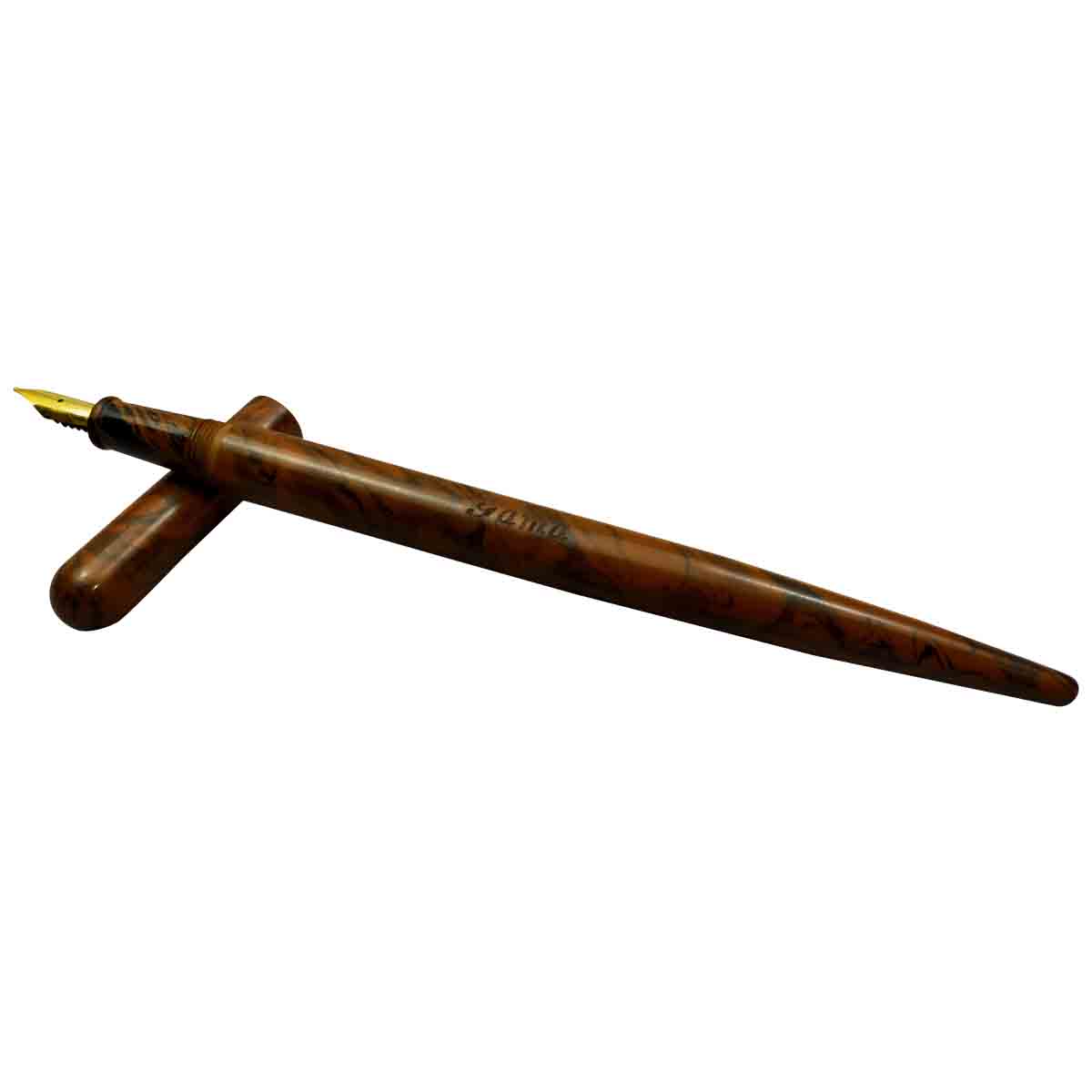 Gama Eluthani Brown Ebonite Fountain Pen - Desktop Pen Model 19013