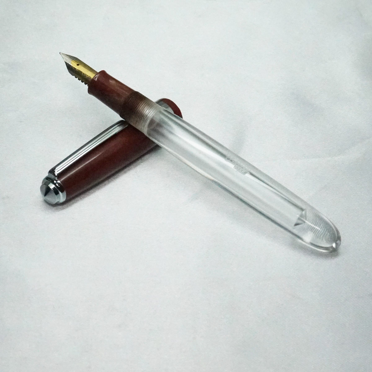 Airmail Wality 69T Dark Brown Marble Finish Cap Transparent Body