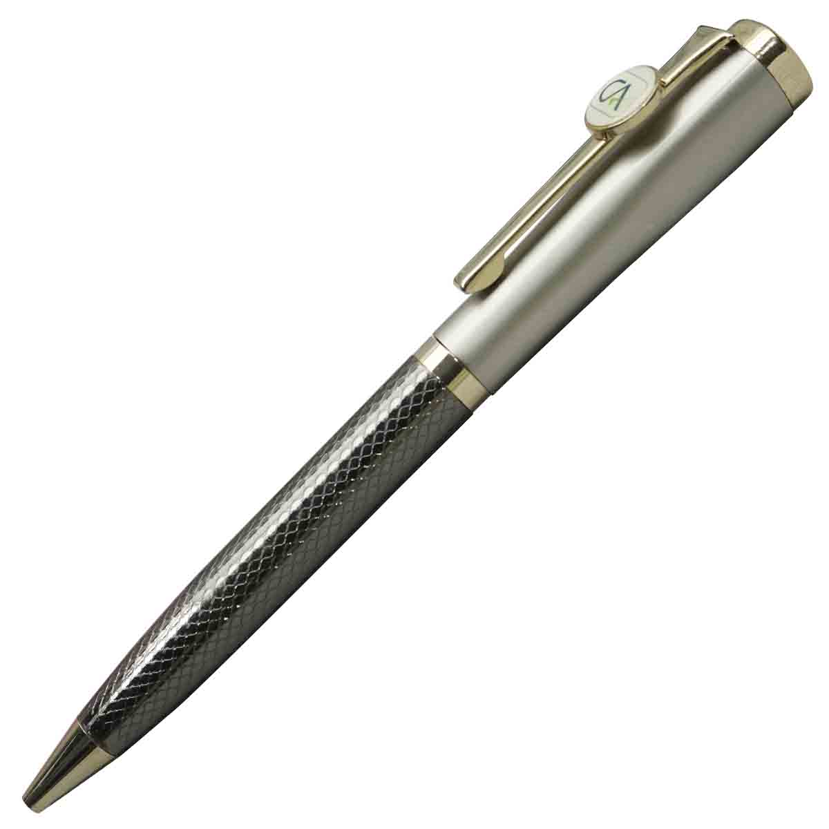 penhouse.in Silver Stripe Body and Cap CA clip Twist Type Ball Pen SKU 19172