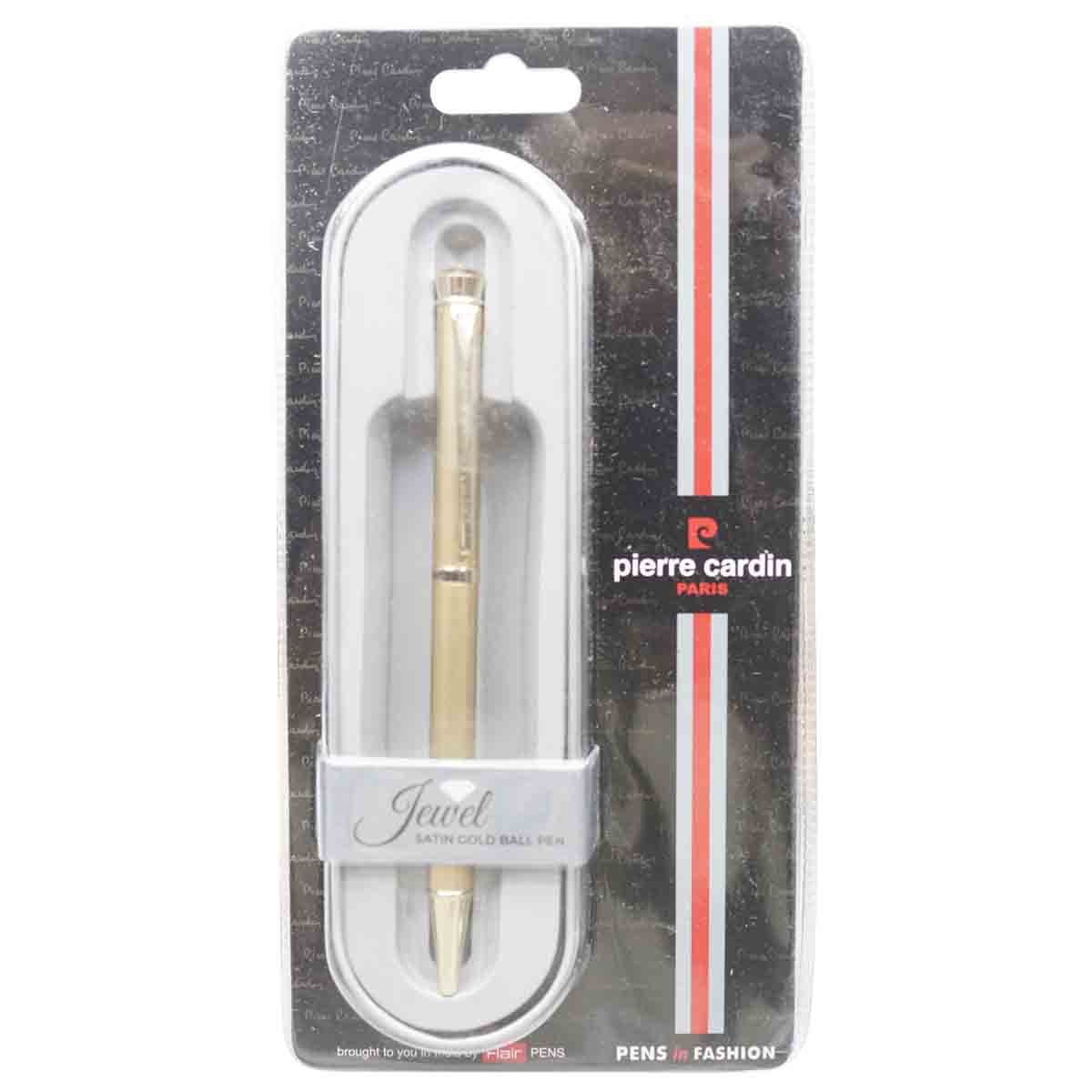 Pierre Cardin Jewel  Slim Full Gold Color Body With Stone On Top Twist Type Ball Pen SKU 19522