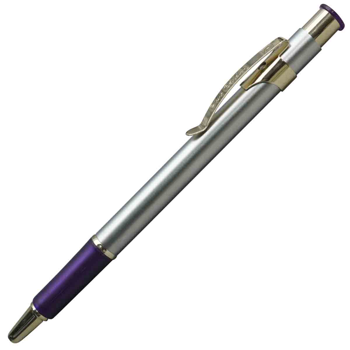 Pierre Cardin Look Gold Purple Color Holding and Silver Color Body With Gold Clip  Click Type Ball Pen SKU 19525