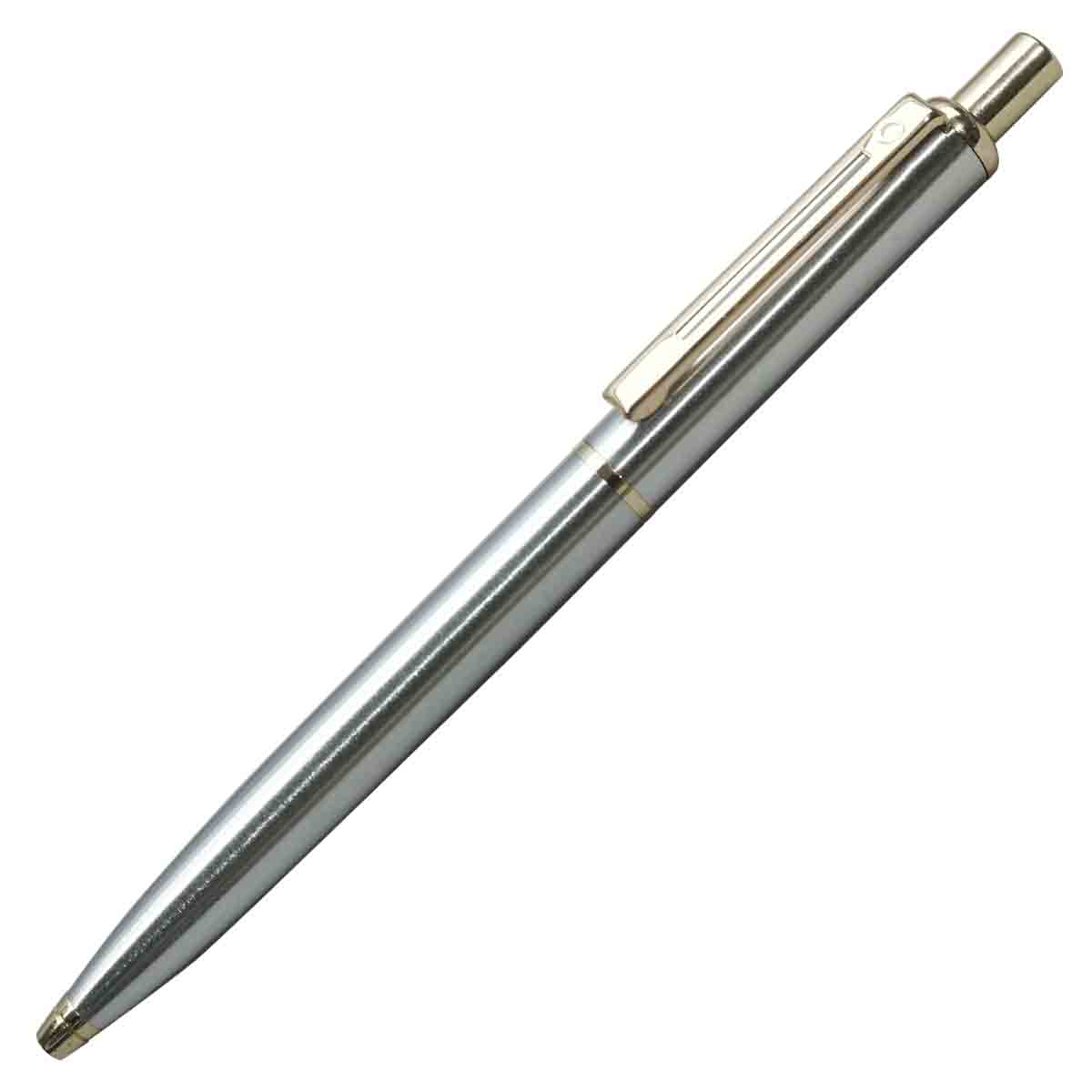 Penhouse.in Full Silver Color Body With Gold Clip Click Type Ball Pen SKU 19595