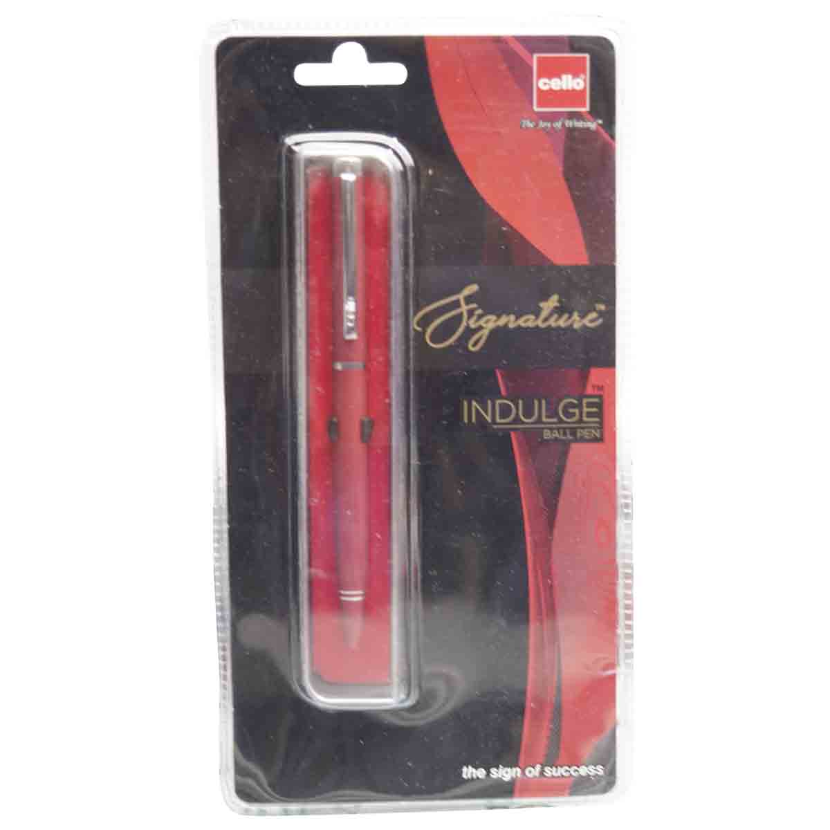 Cello Signature Indulge Red Color Twist Ball Pen SKU 19615