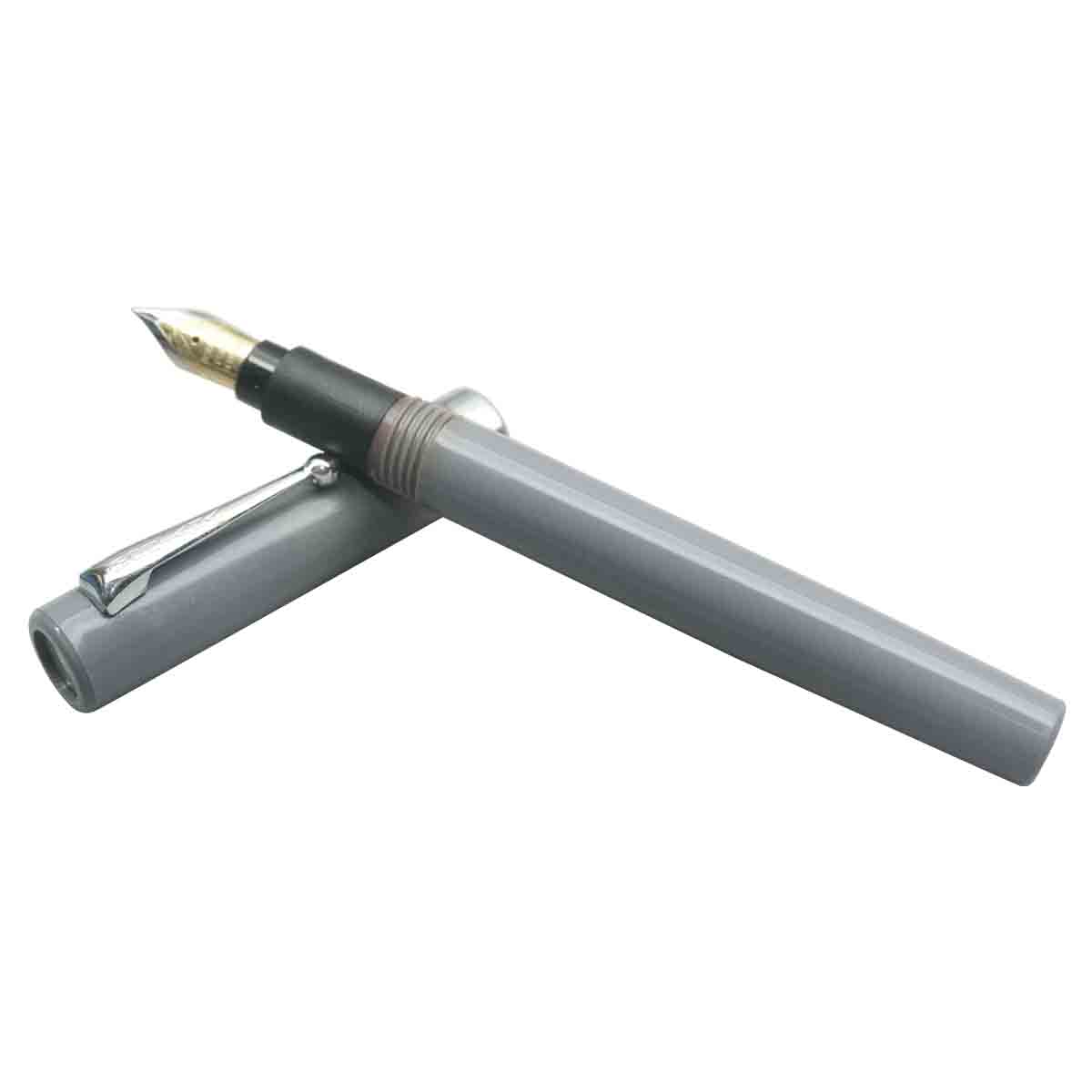 Montana Grey Color Eye Dropper Model Fountain Pen with No.8 Dual Tone