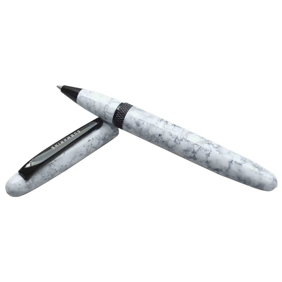 Submarine 910 Grey Color Marble Finish Body Cap Type Roller Ball Pen SKU  19671