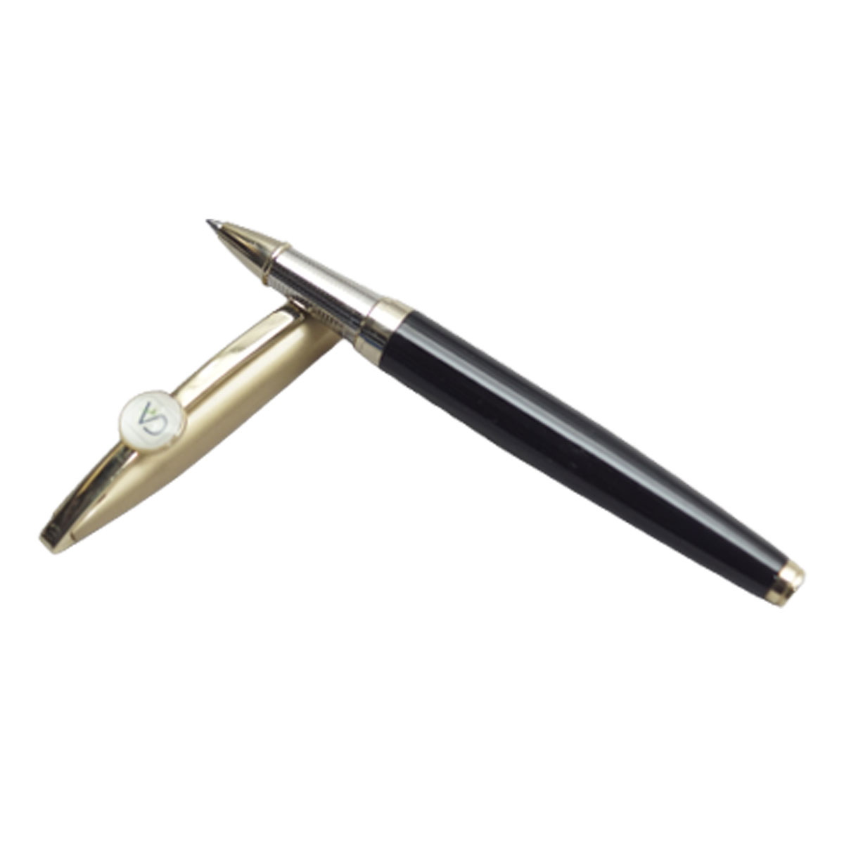 penhouse.in  Black Color Body With Gold Cap And With CA Symbol On Clip Roller Ball Pen SKU 19786