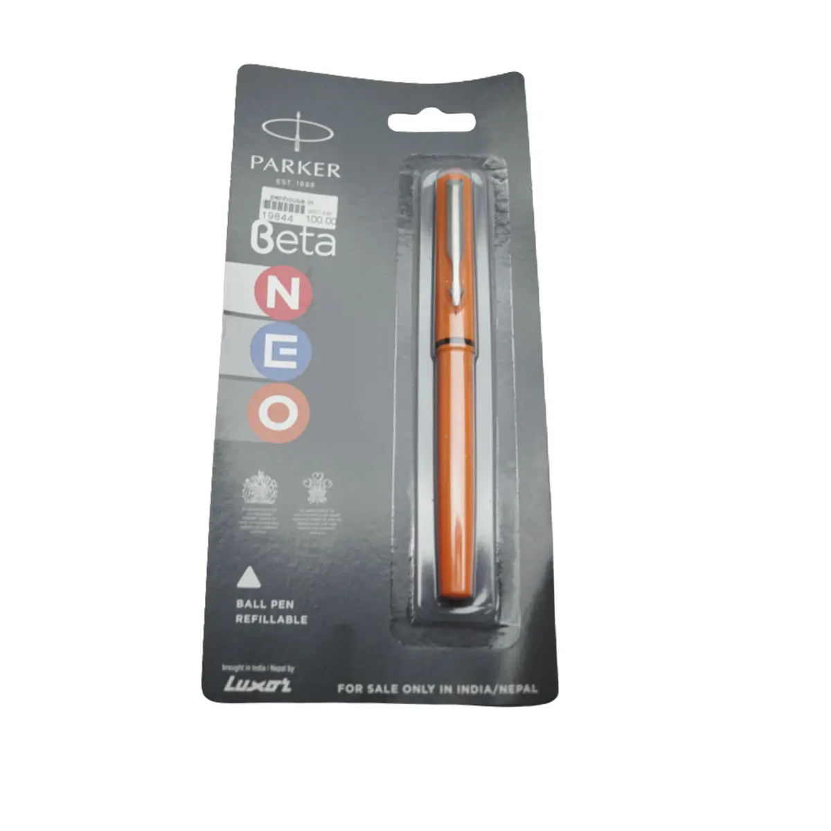 Parker Beta Neo Orange Color Body With Silver Clip Cap Type Ball