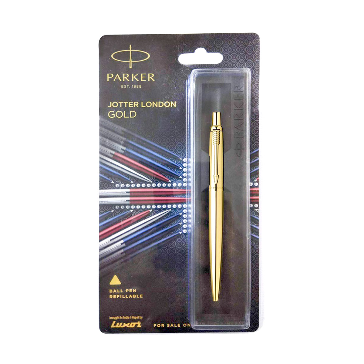 Parker Jotter Full Gold Body With Fine Tip Click Type Ball Pen SKU 19937
