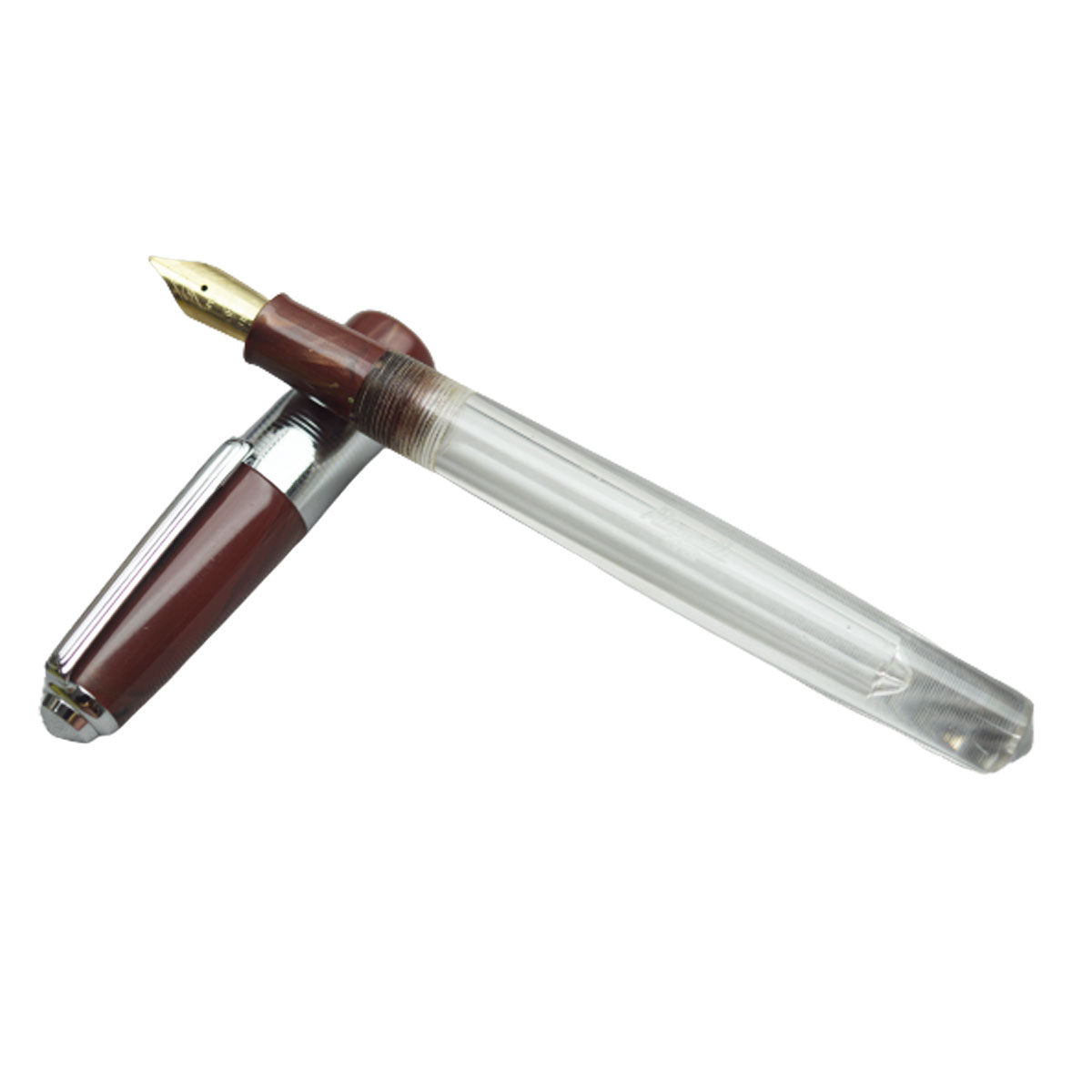 Wality 71JT Dark Brown Color Marble Finish Design Cap With Transparent