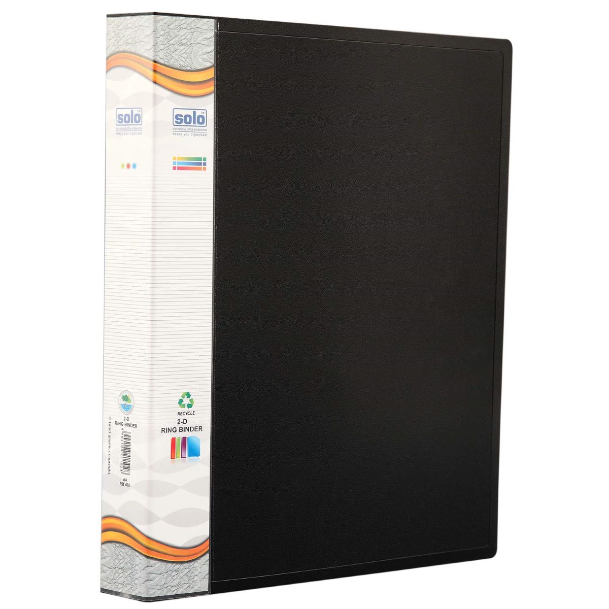 Solo RB412 Ring Binder 2D Ring Black Color SKU 51006