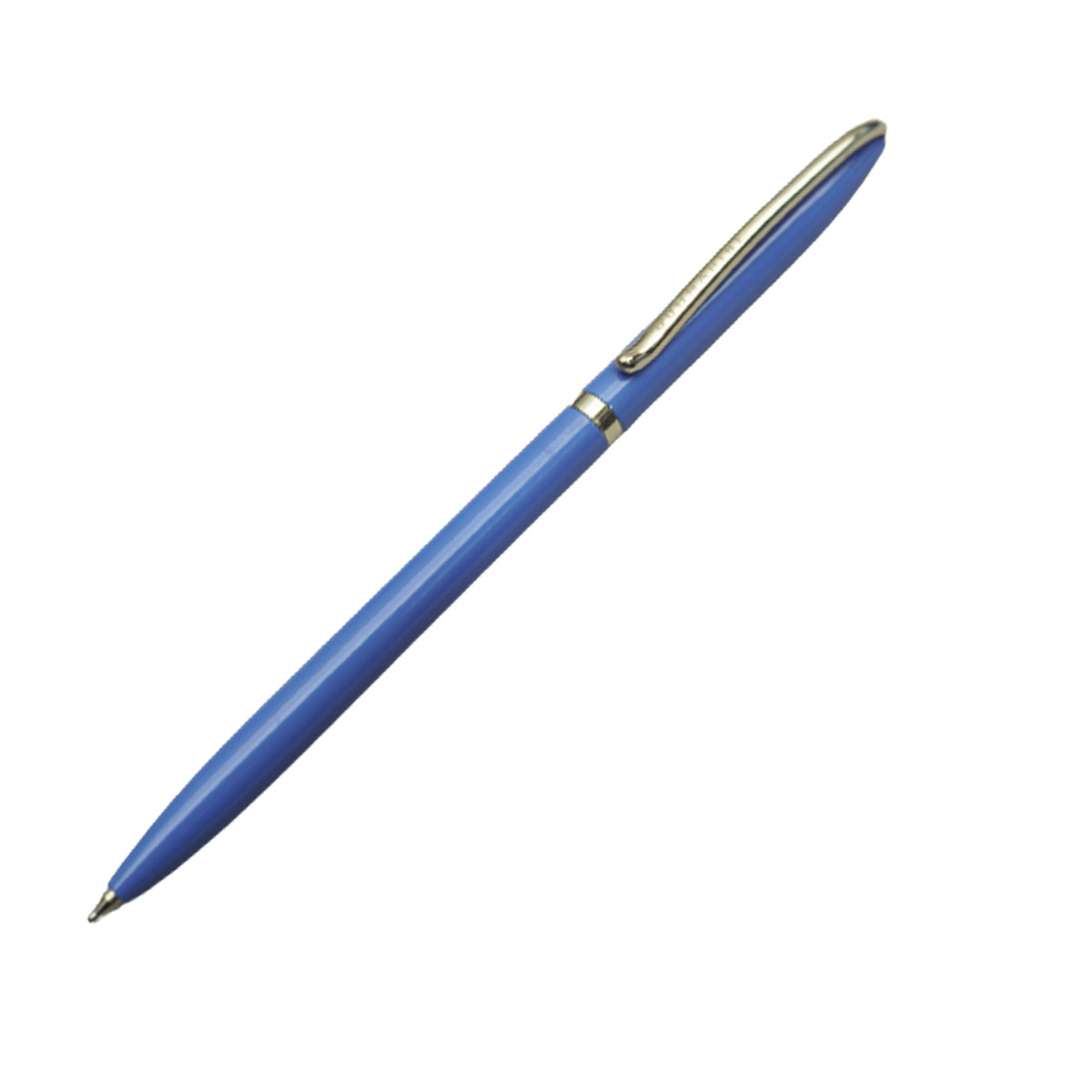 Submarine 917 Slim Blue Color Body With Gold Clip Fine Tip Twist Type Ball Pen SKU 20008