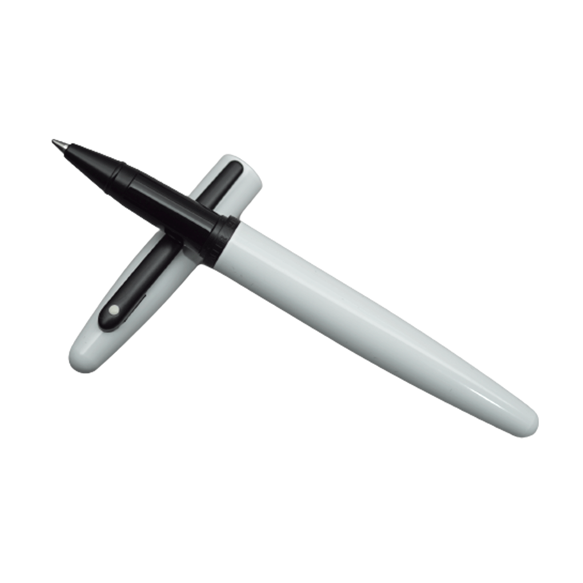 Sheaffer A 9425 VFM White Color Body With Black Trim Medium Tip Cap Type Roller Ball Pen SKU 20056