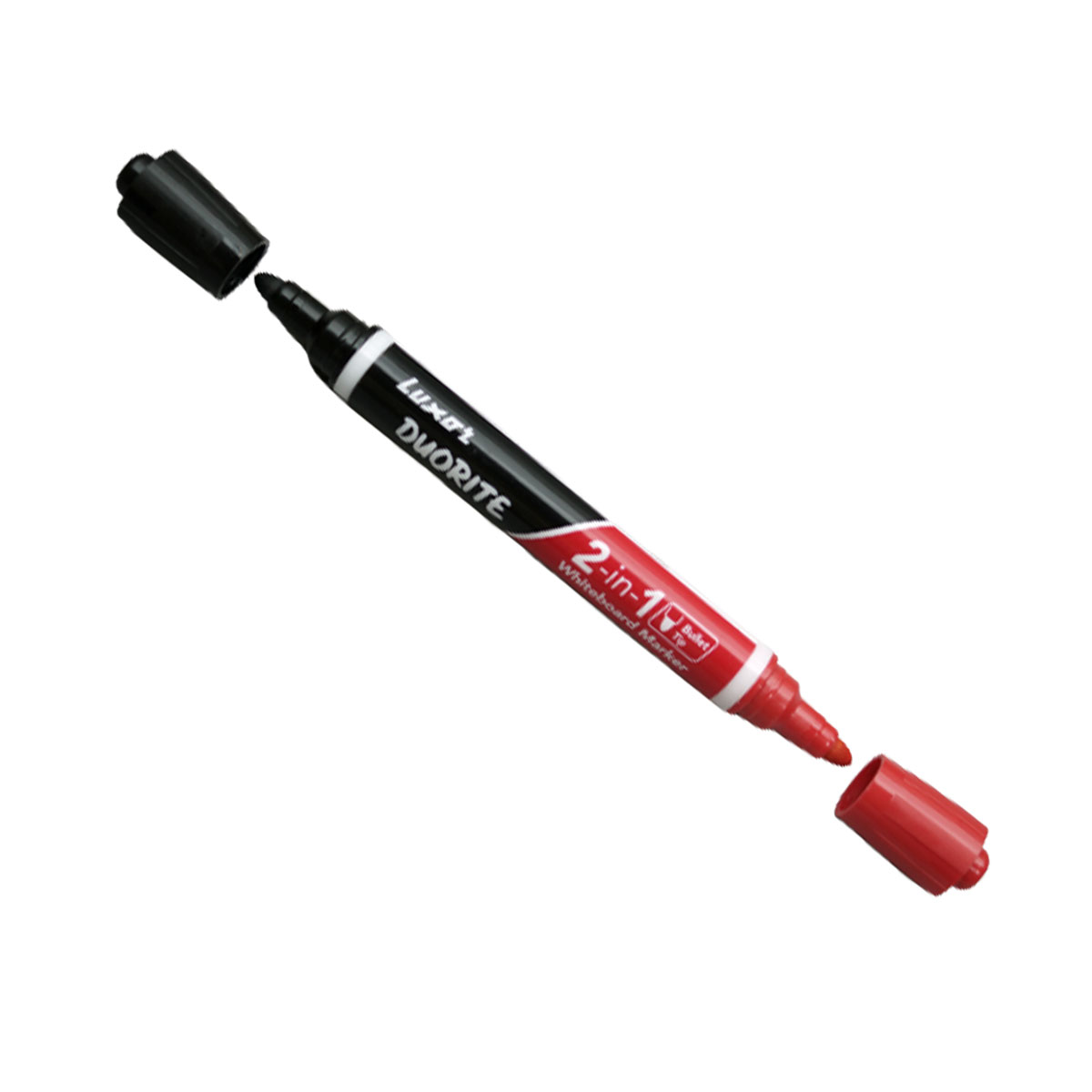 Luxor Duorite 2 in 1 Bullet Tip Black and Red White Board Marker SKU 20069