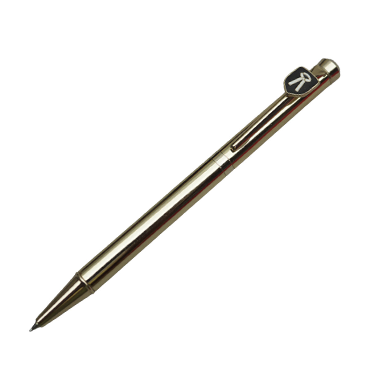 penhouse.in Advocate Symbol Slim Full Gold Color Body With Stone on Top Fine Tip Twist Ball Pen SKU 20094