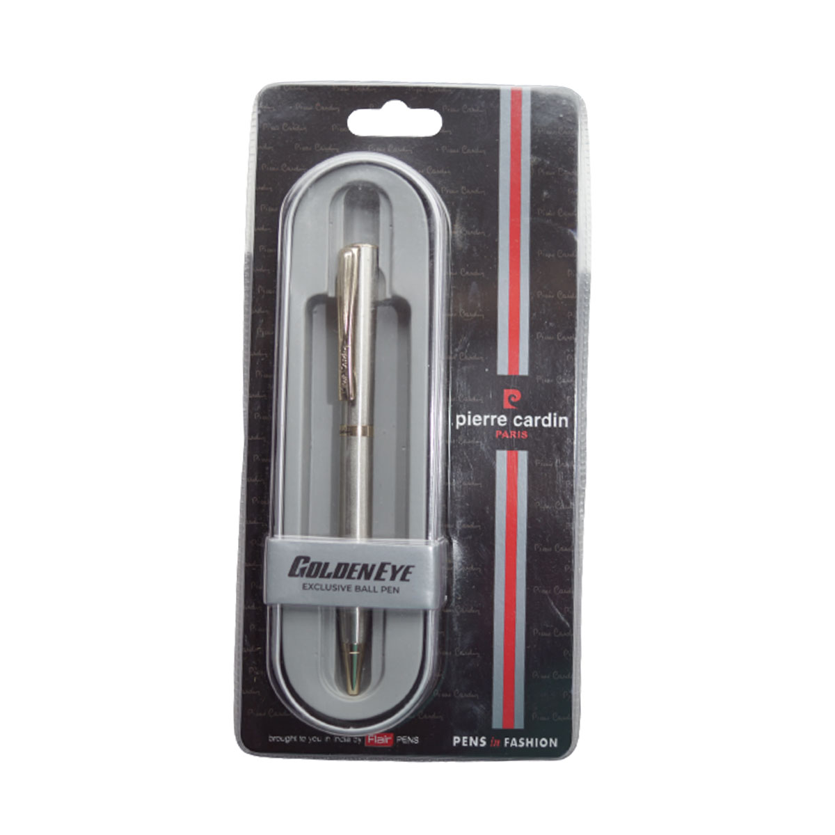 Pierre Cardin Golden Eye Fully Silver With Gold Trim Fine Tip Twist Type Ball Pen SKU 20196